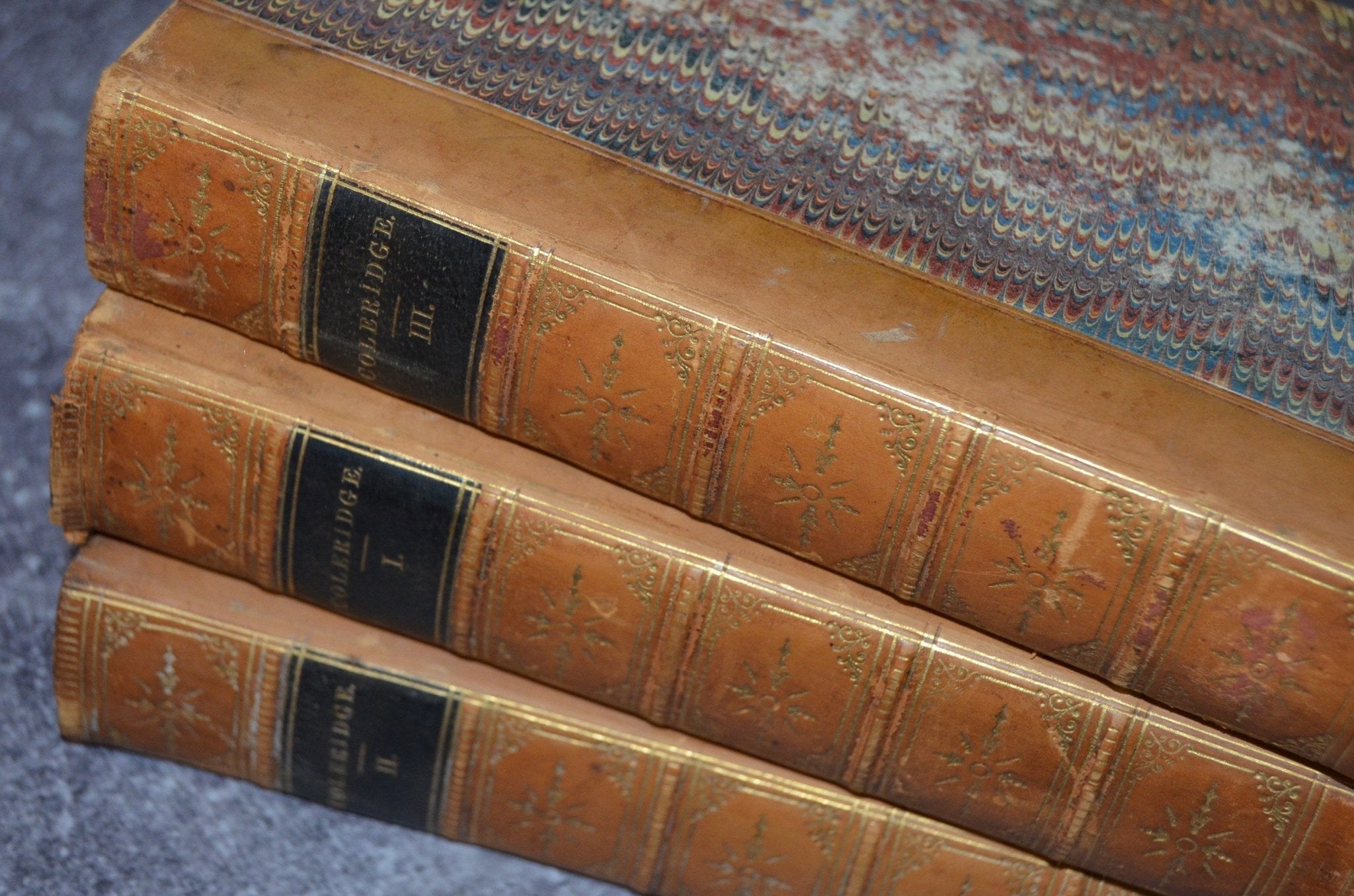 3 Vol. Antique Leather Bound – Works of Samuel Taylor Coleridge 1854 - Brookfield Books