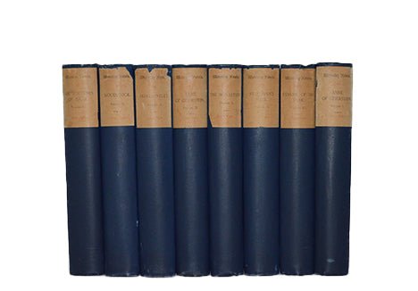 Antique Cloth Bound Book Décor – 1 Foot Blue & Tan – Waverley Novels - Brookfield Books