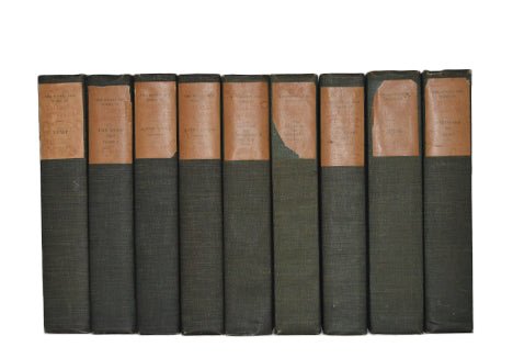 Antique Cloth Bound Book Décor – 1 Foot Forest Green & Brown – Charles Kingsley - Brookfield Books