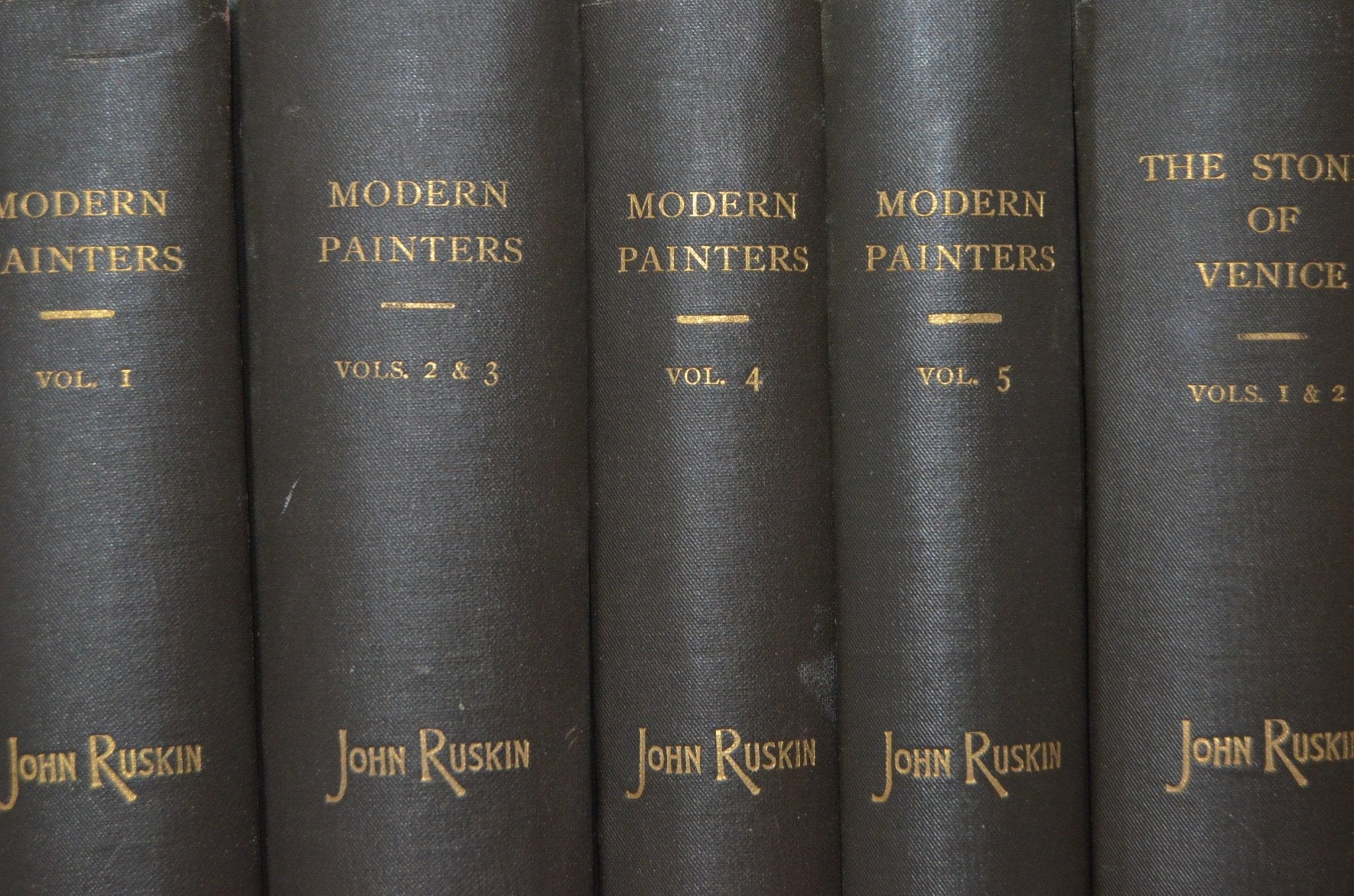 Antique Cloth Bound Book Décor – Complete Works of John Ruskin 1891 - Artists - Brookfield Books