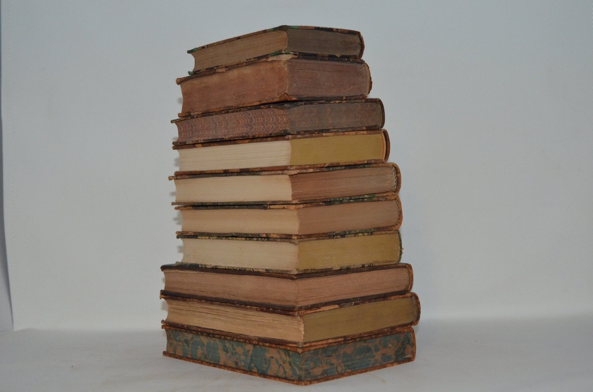 Antique Leather Bound Book Décor – 1 Foot Shades of Brown & Gold - Brookfield Books