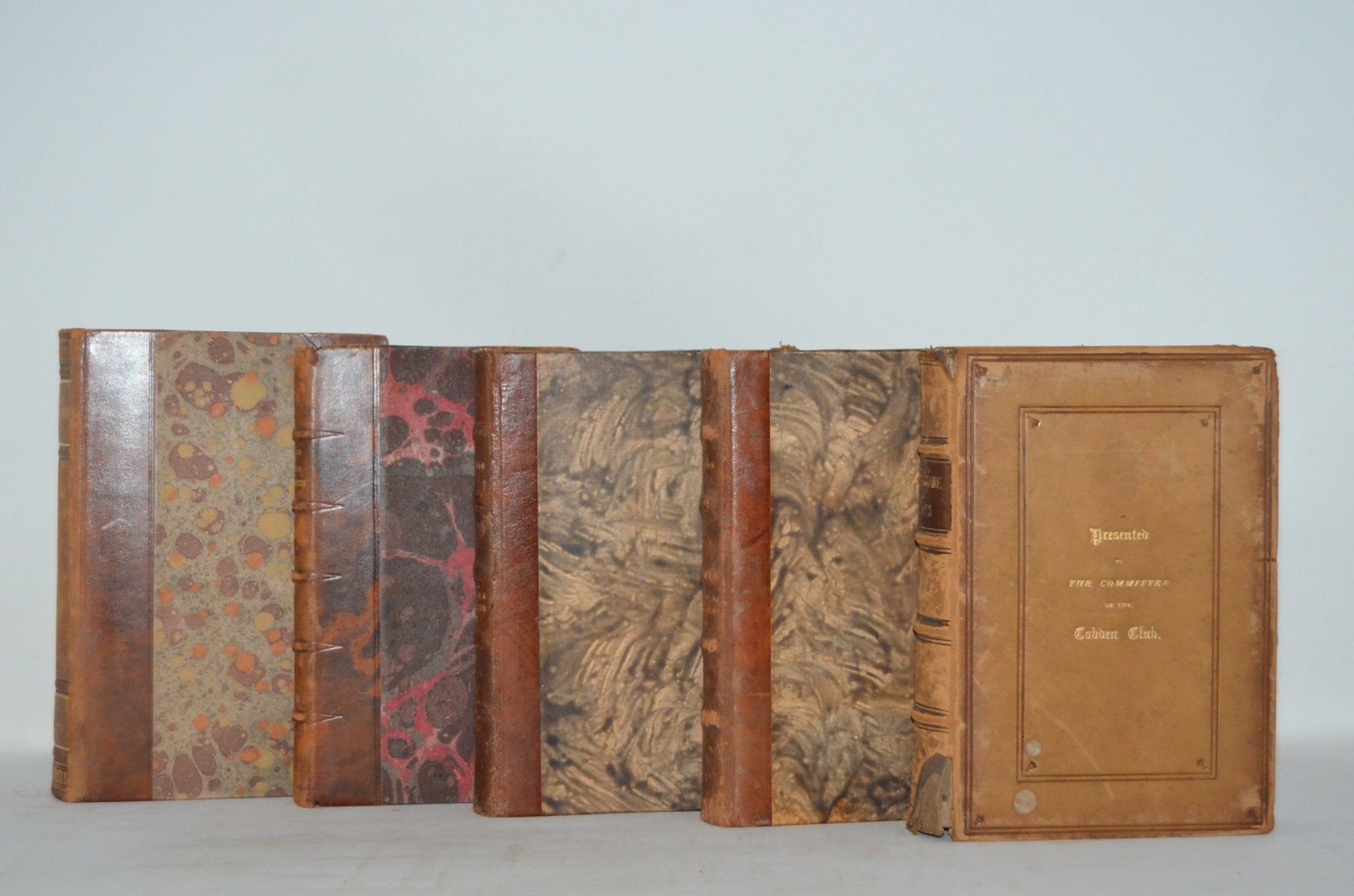 Antique Leather Bound Book Décor – 11” Shades of Light Brown & Gold - Brookfield Books