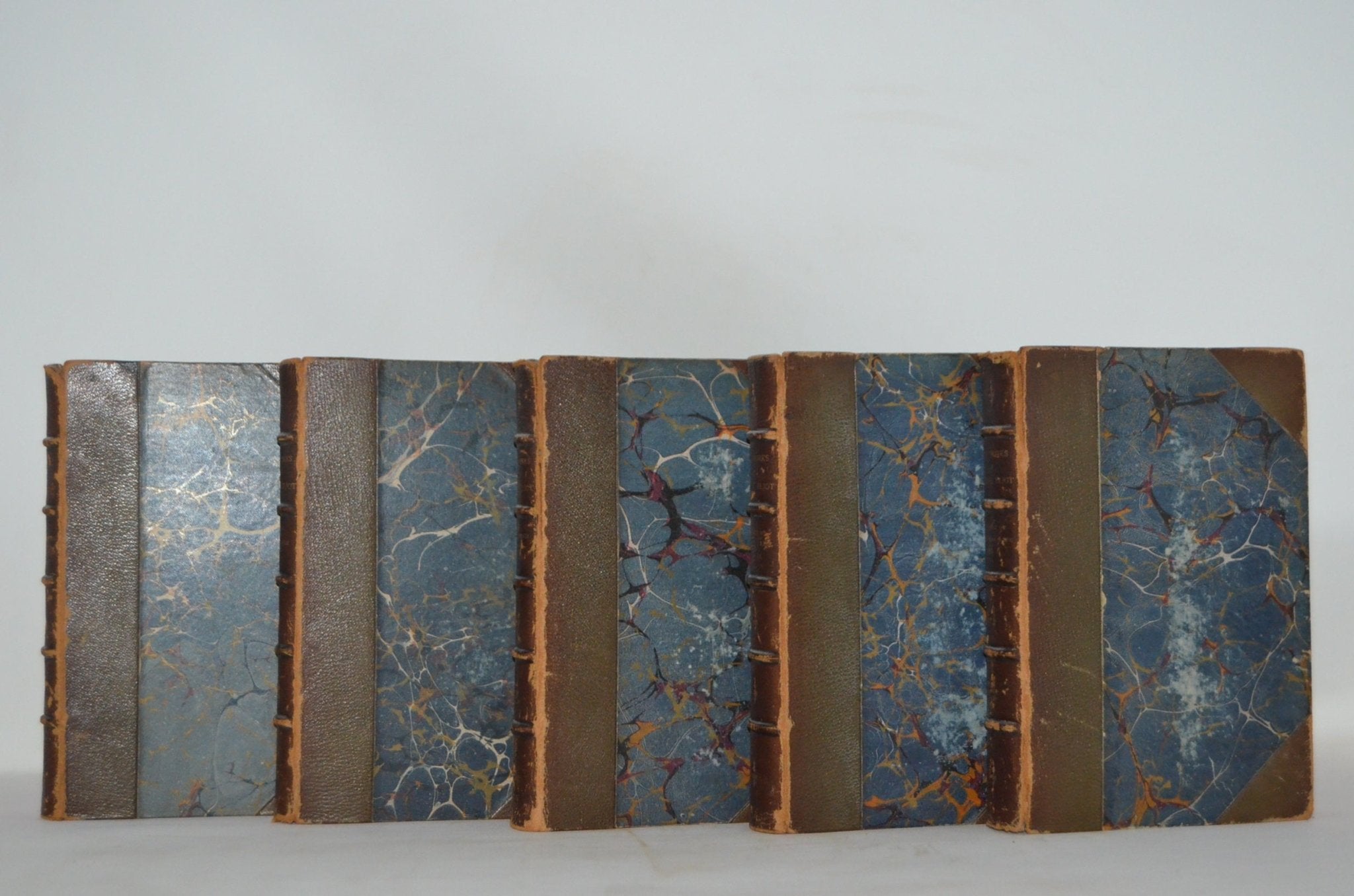 Antique Leather Bound Book Décor – 6” Dark Brown - George Elliot - Brookfield Books
