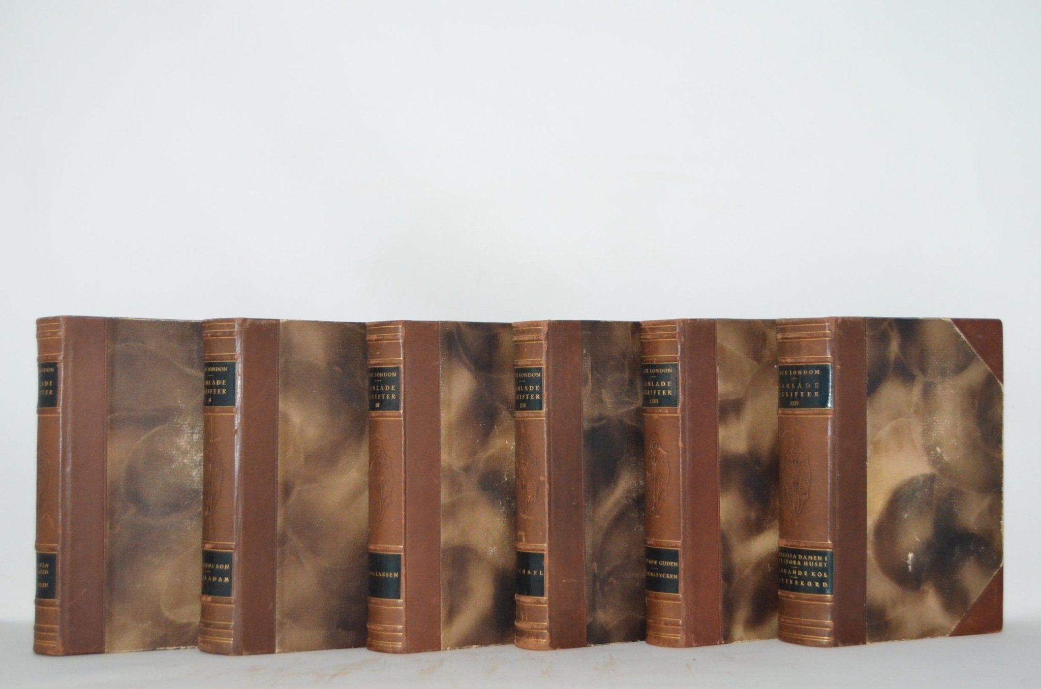 Antique Leather Bound Book Décor – 8” Brown, Black & Gold – Jack London - Brookfield Books