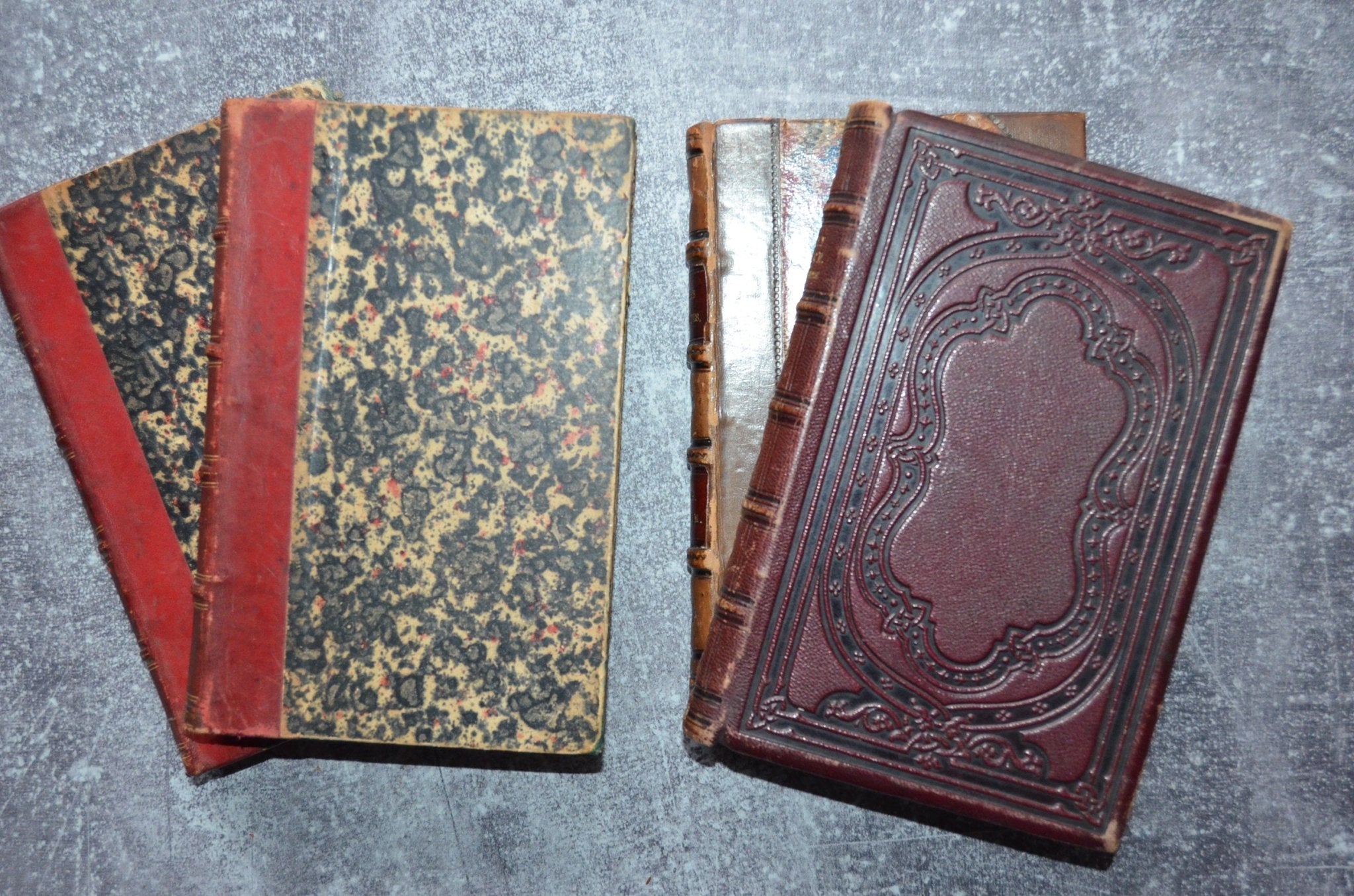 Antique Leather Bound Book Décor – 9” Brown, Maroon, Black – Dumas, Hugo - Brookfield Books