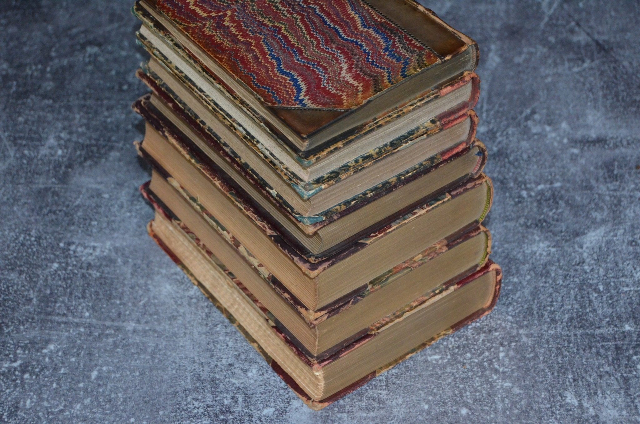 Antique Leather Bound Book Décor – 9” Brown, Maroon, Black – Dumas, Hugo - Brookfield Books