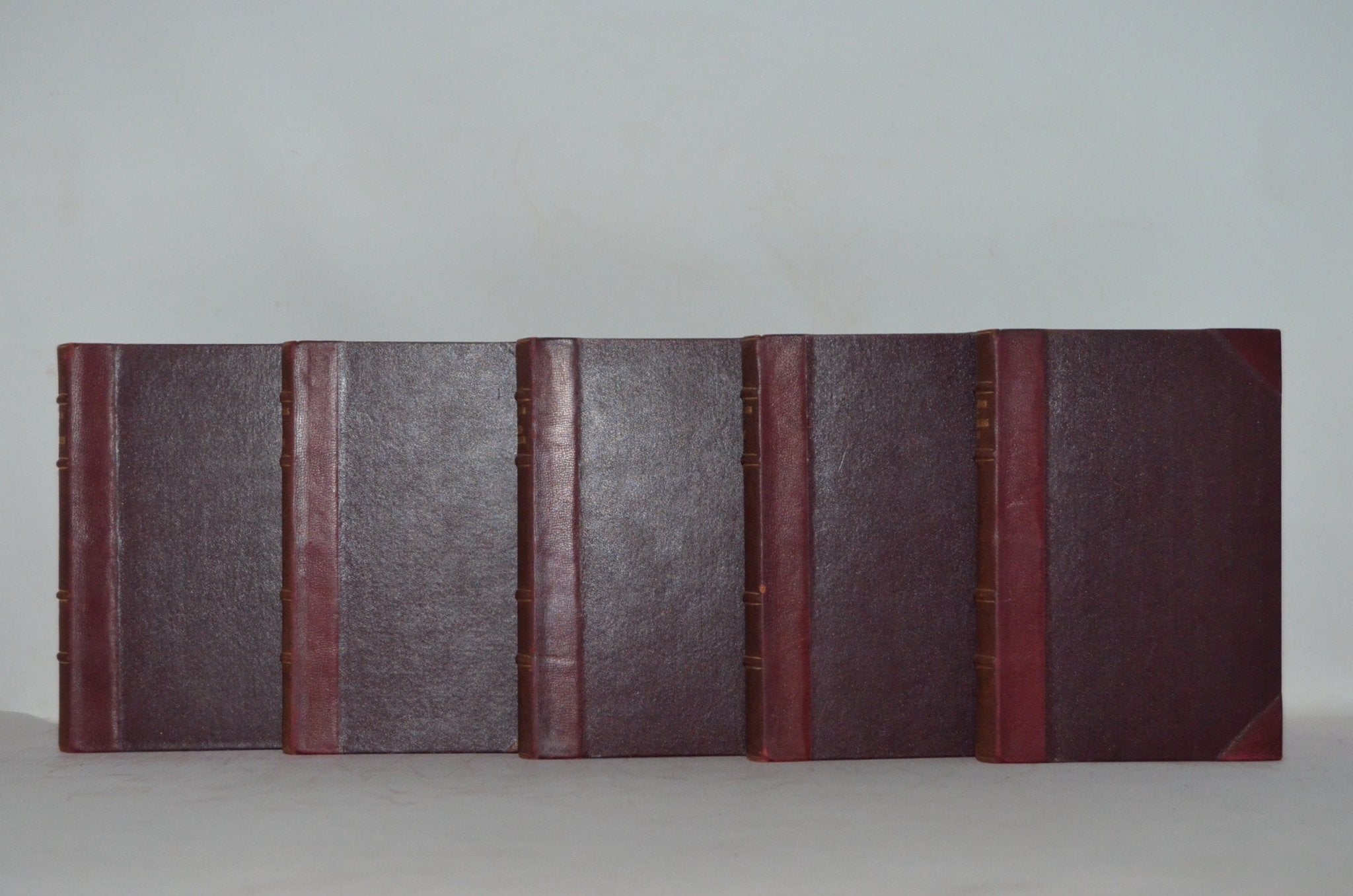 Antique Leather Bound Book Décor – Brown & Maroon Works of Jack London – Swedish - Brookfield Books