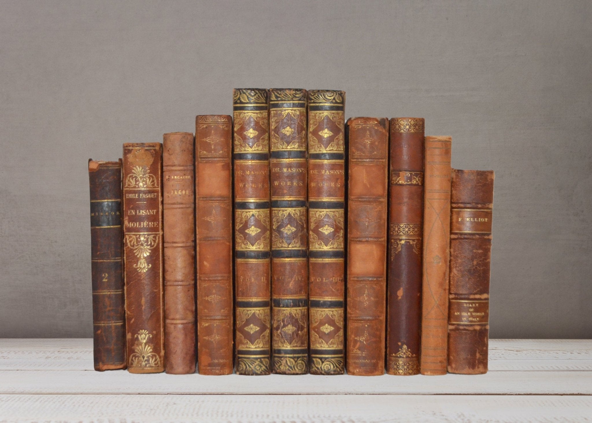 Antique Leather Bound Book Décor – Carmel Brown - Alfred Lord Tennyson - Brookfield Books