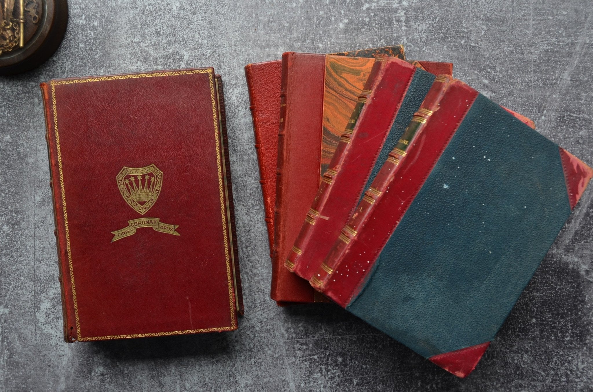 Antique Leather Bound Book Décor – Maroon & Gold – Alexander Dumas, William Thackeray - Brookfield Books