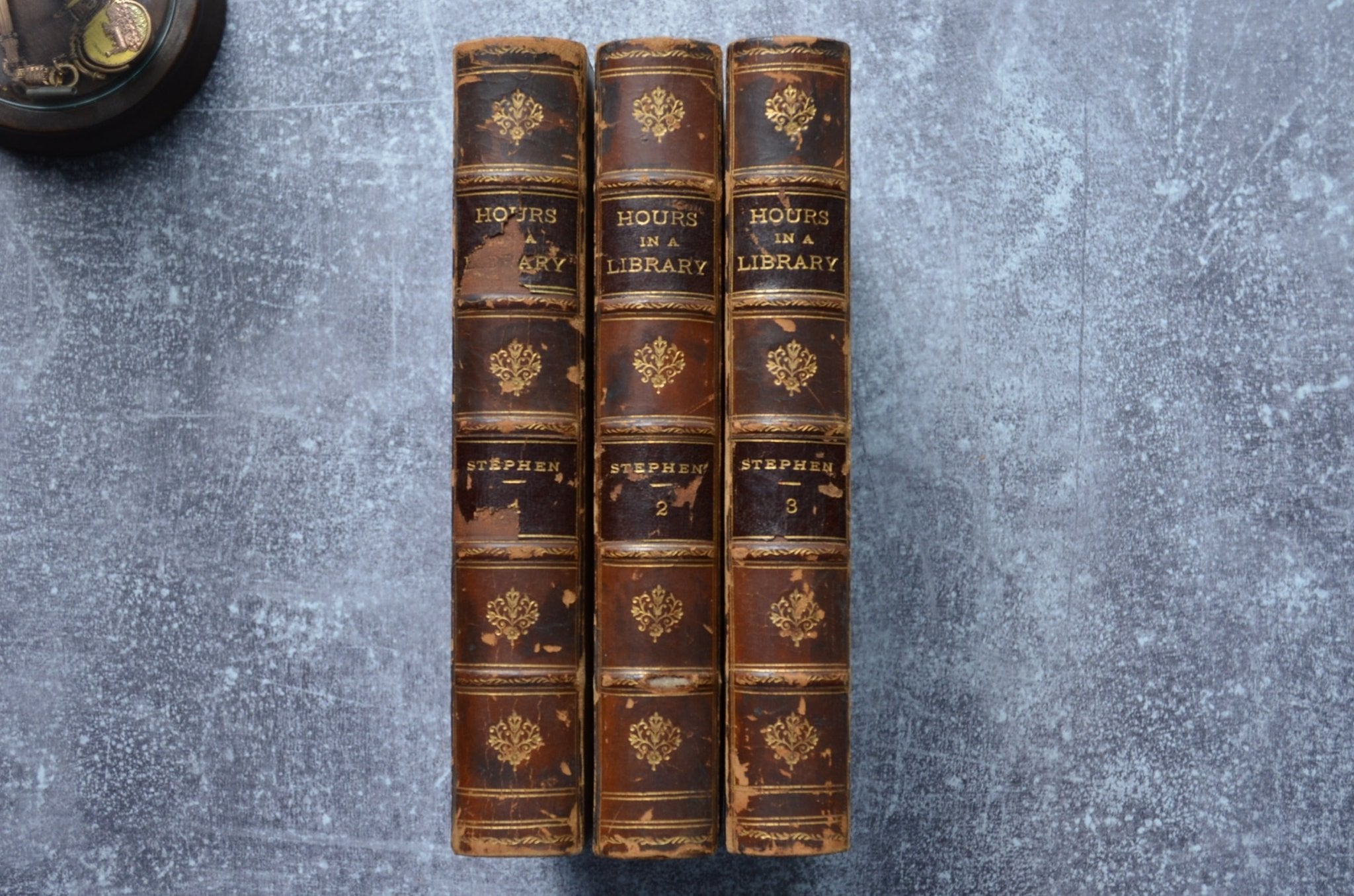 Antique Leather Bound – Hours in a Library by Leslie Stephen 1899 - Brookfield Books