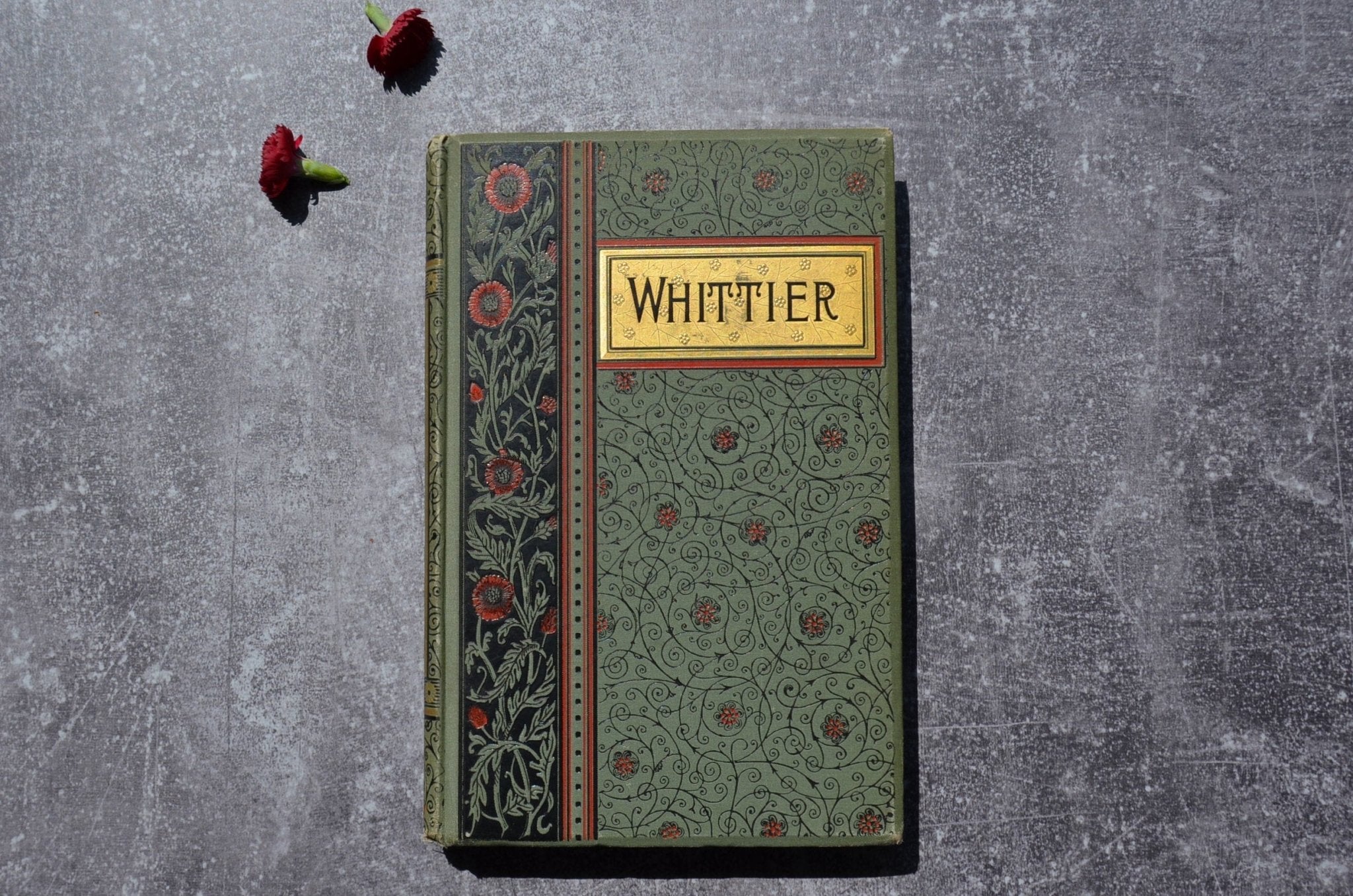 Antique Victorian Binding – Poetical Works of John Greenleaf Whittier 1888 - Brookfield Books