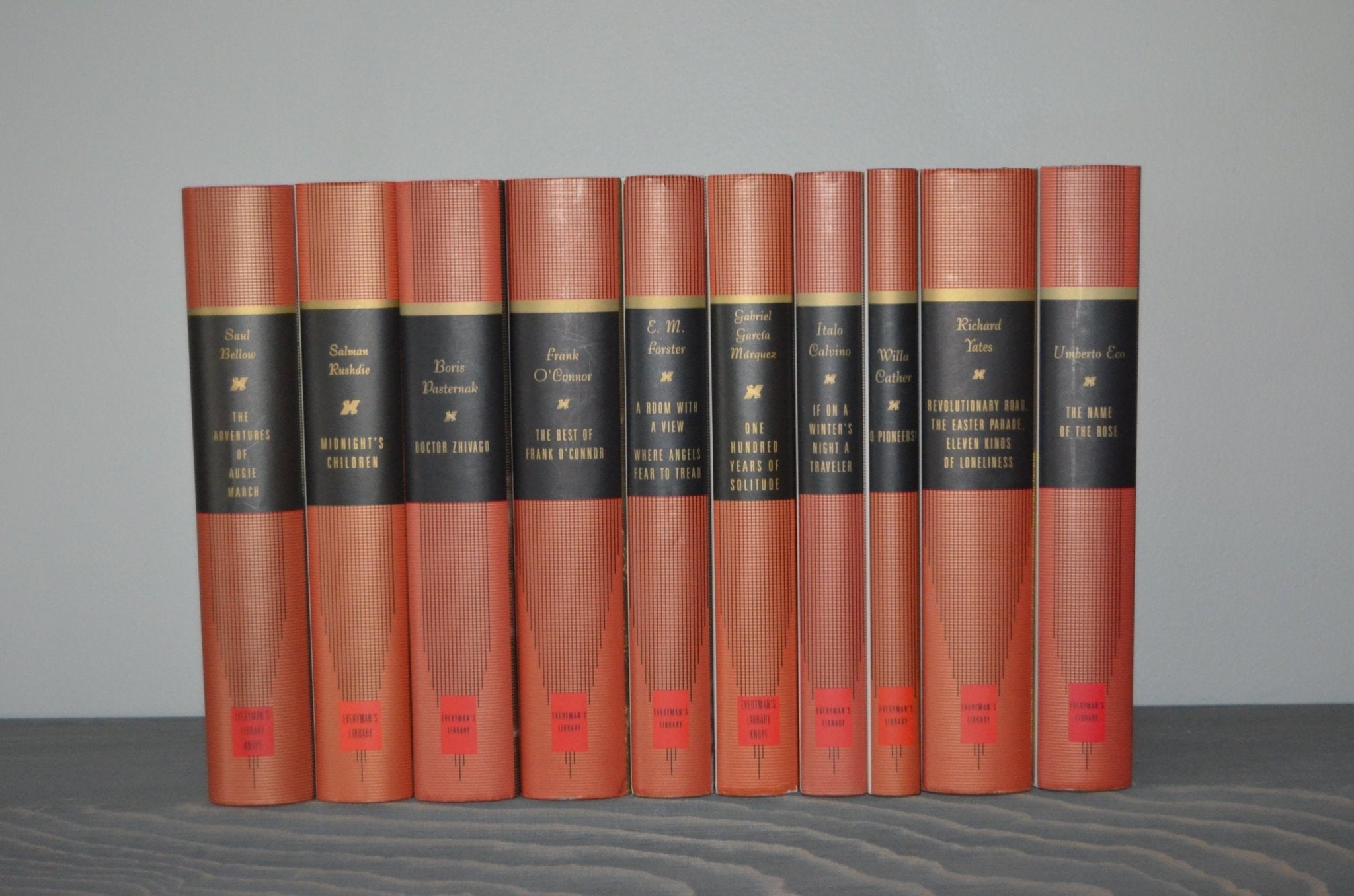 Modern Cloth Bound Book Décor – 1 Foot Burnt Orange, Red, Black – Everyman’s Library - Brookfield Books