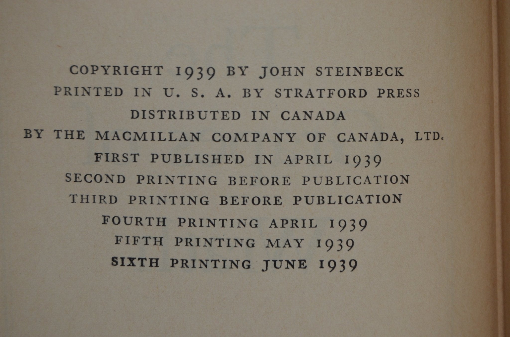 Vintage John Steinbeck Set - Grapes of Wrath - Brookfield Books