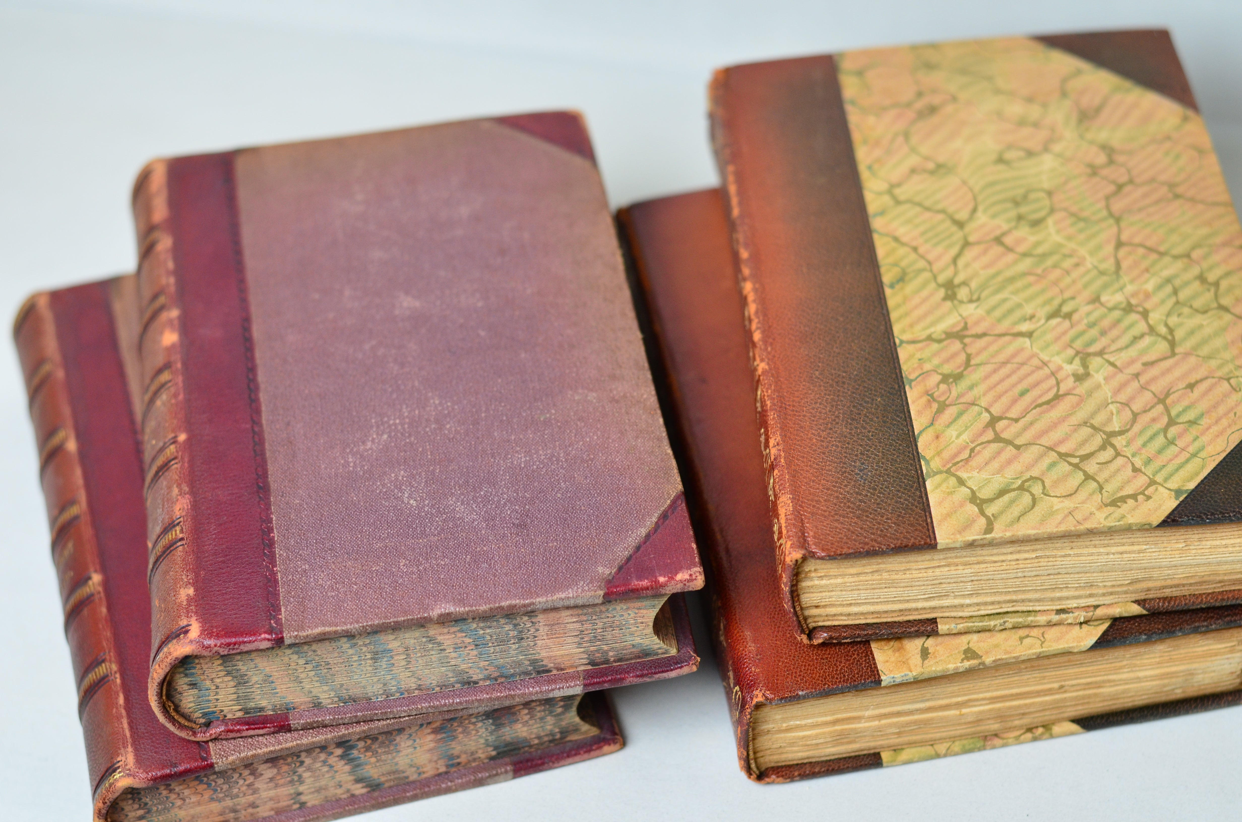 Dark Brown Antique Leather Book Set – 7 Books, Victor Hugo