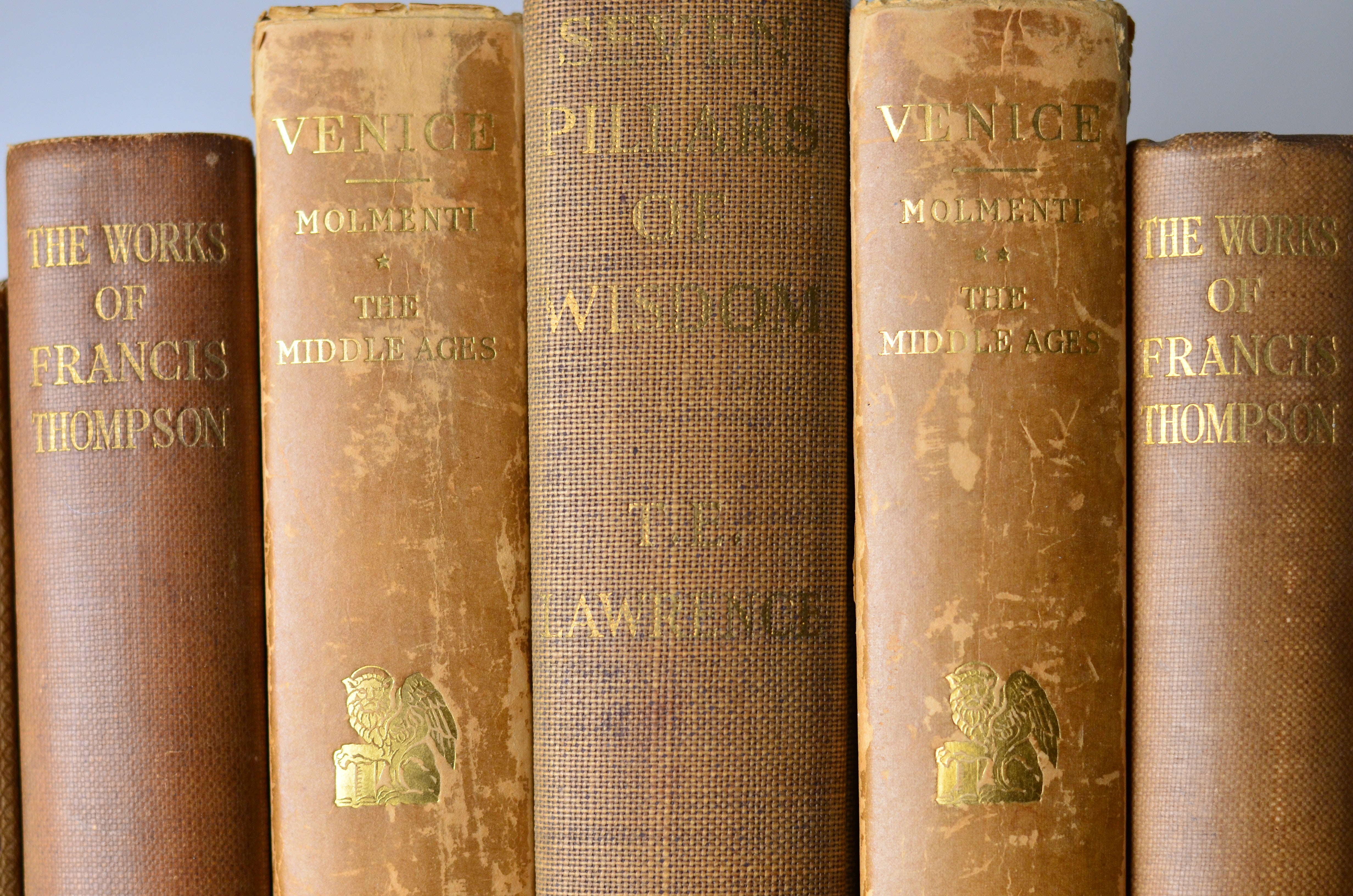 Antique Book Decor - Beige, Tan, T. E. Lawrence, 1852