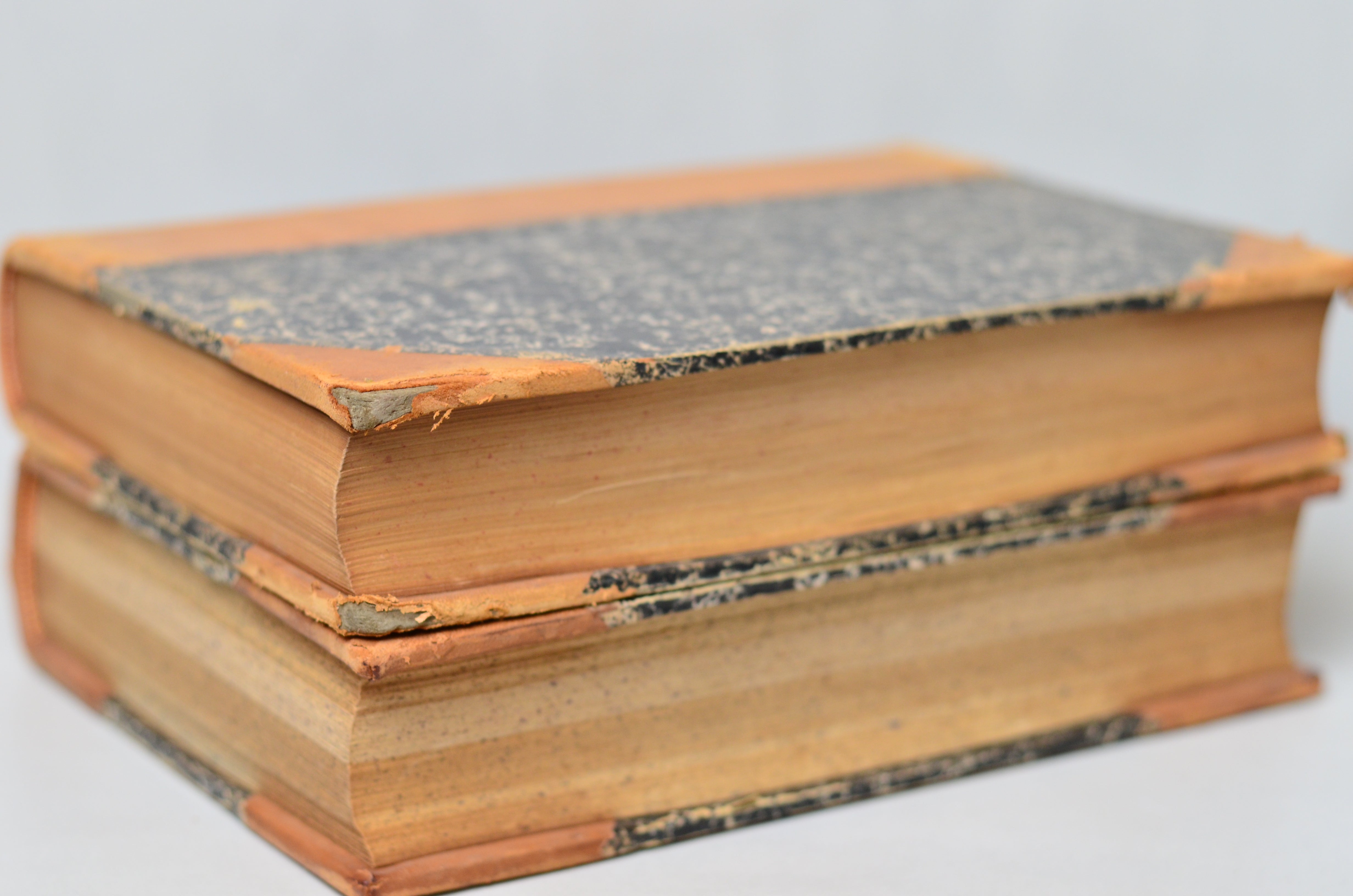 Light Brown Antique Leather Book Set – 2 Large Books, Irish Theological Quarterly