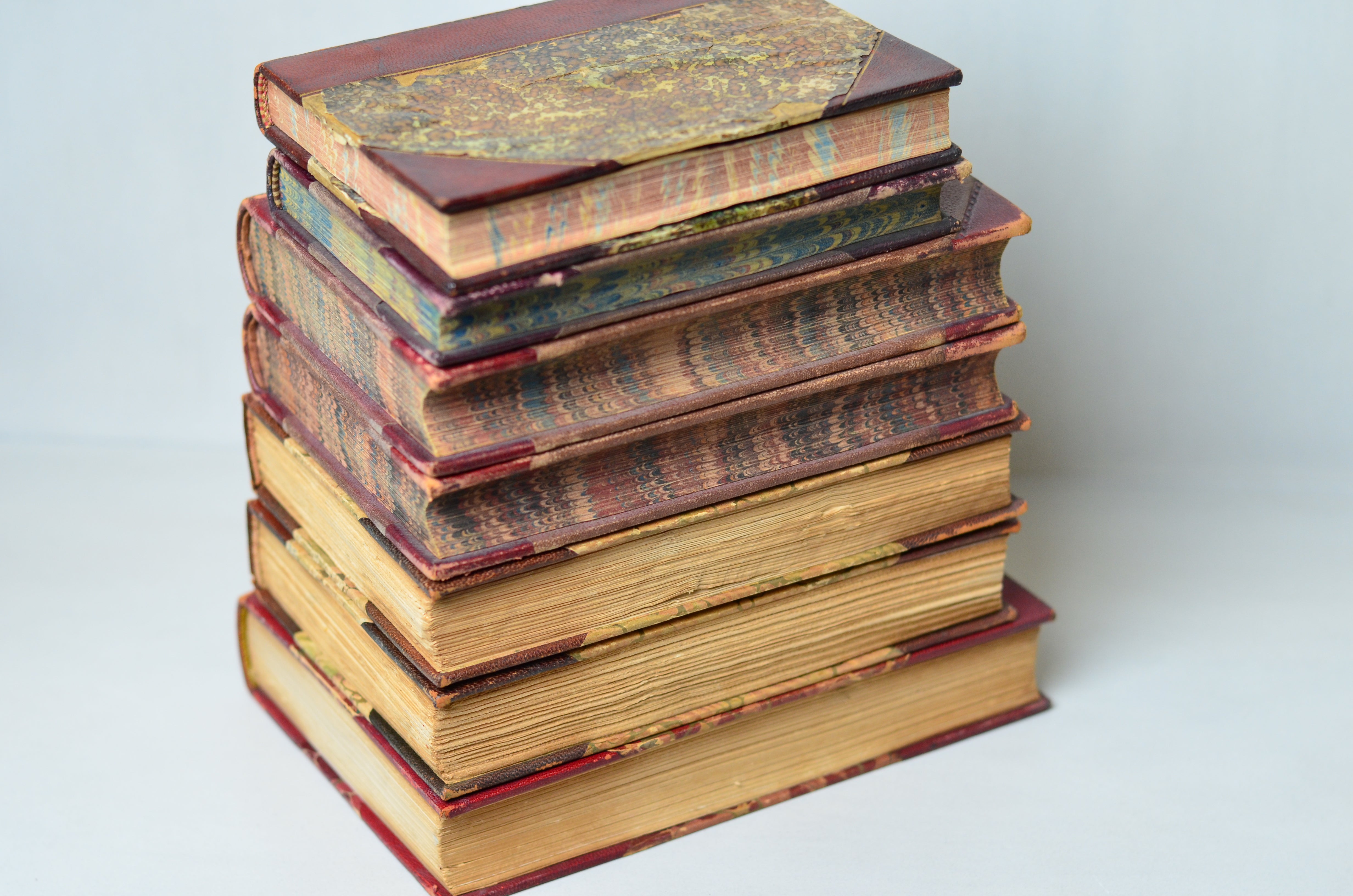 Dark Brown Antique Leather Book Set – 7 Books, Victor Hugo