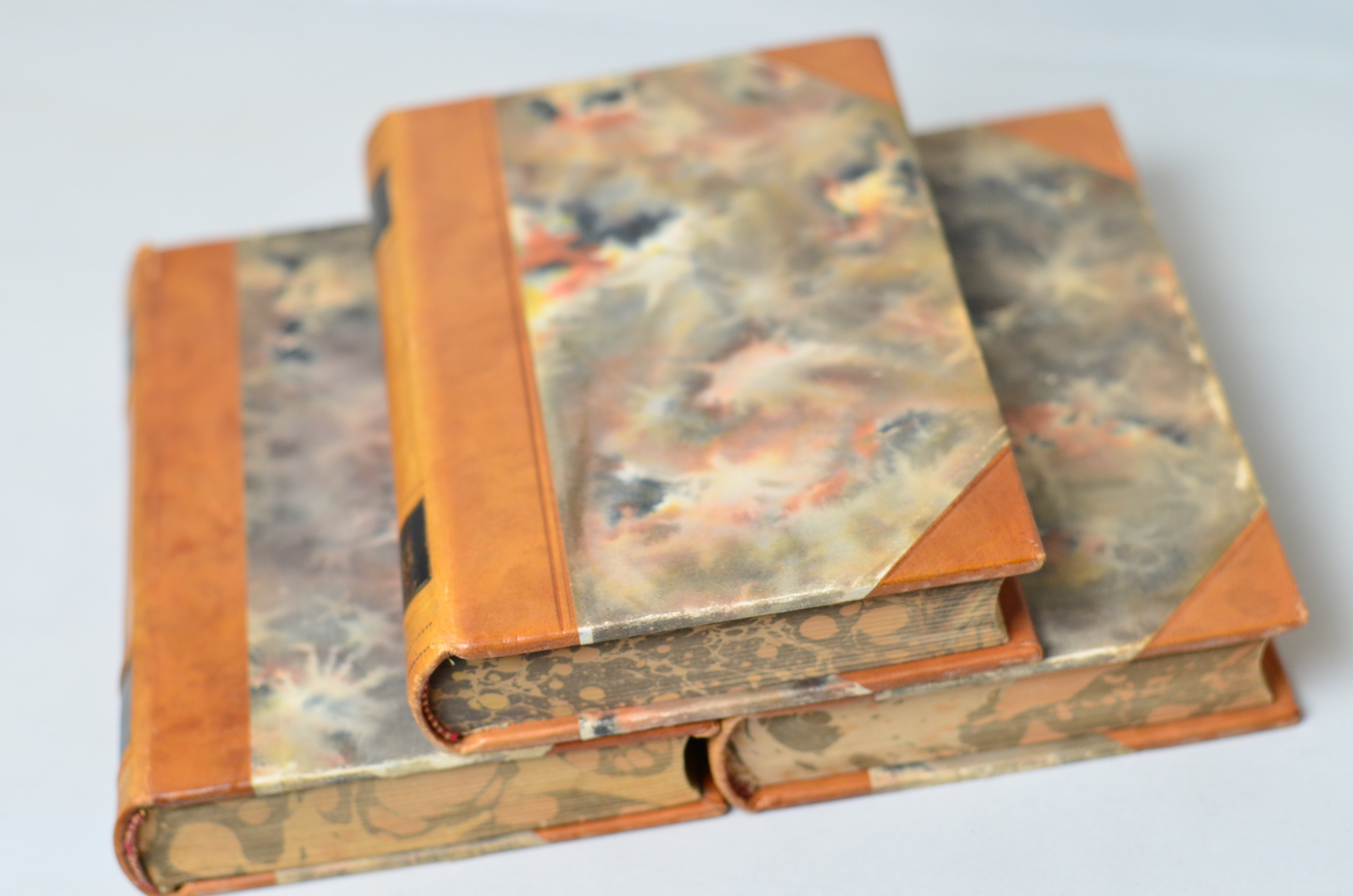 Light Brown Antique Leather Book Set – 9 Books, Foreign Language, Victor Hugo