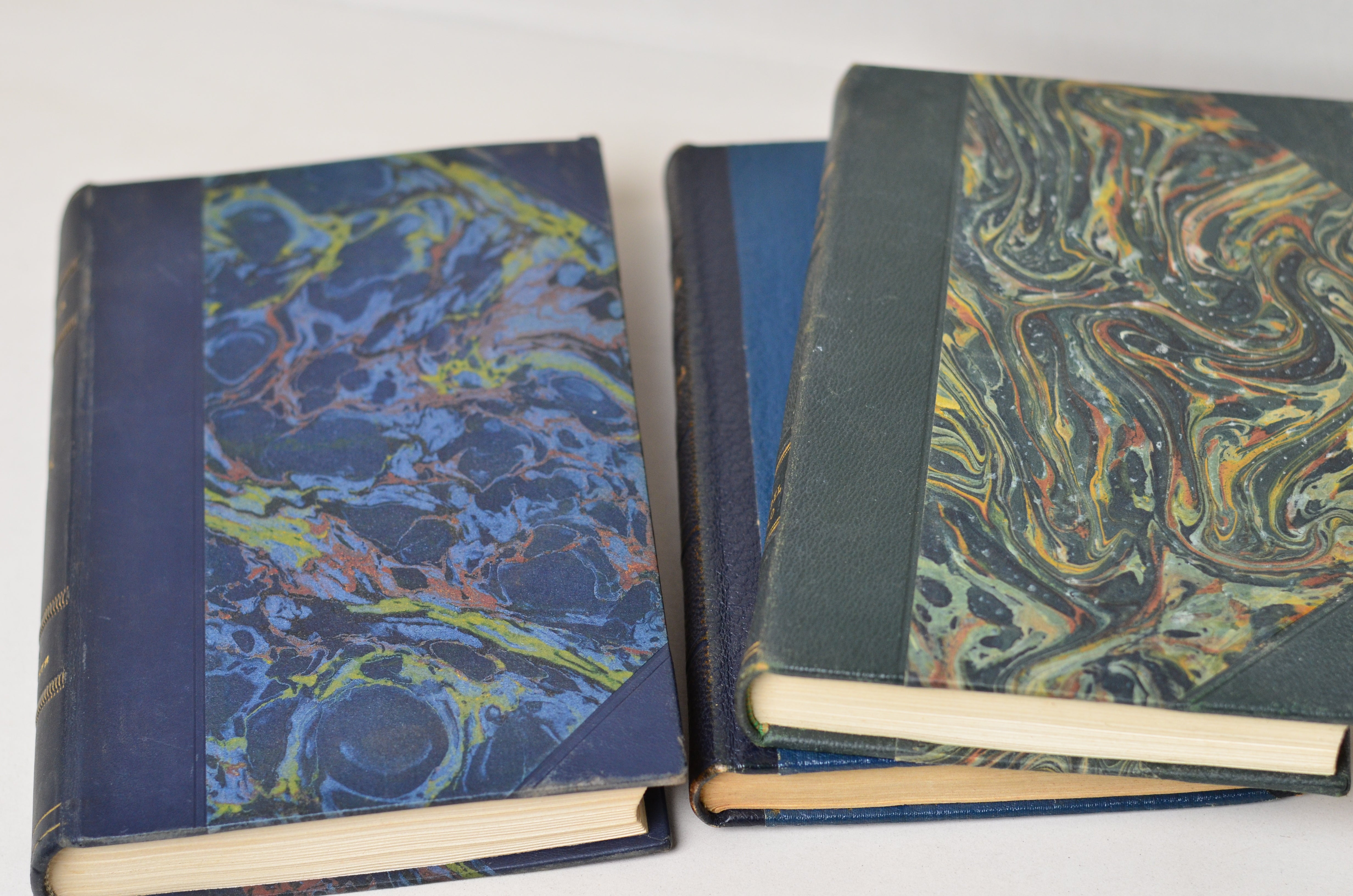 Blue Antique Leather Book Set – 5 Books, Foreign Authors