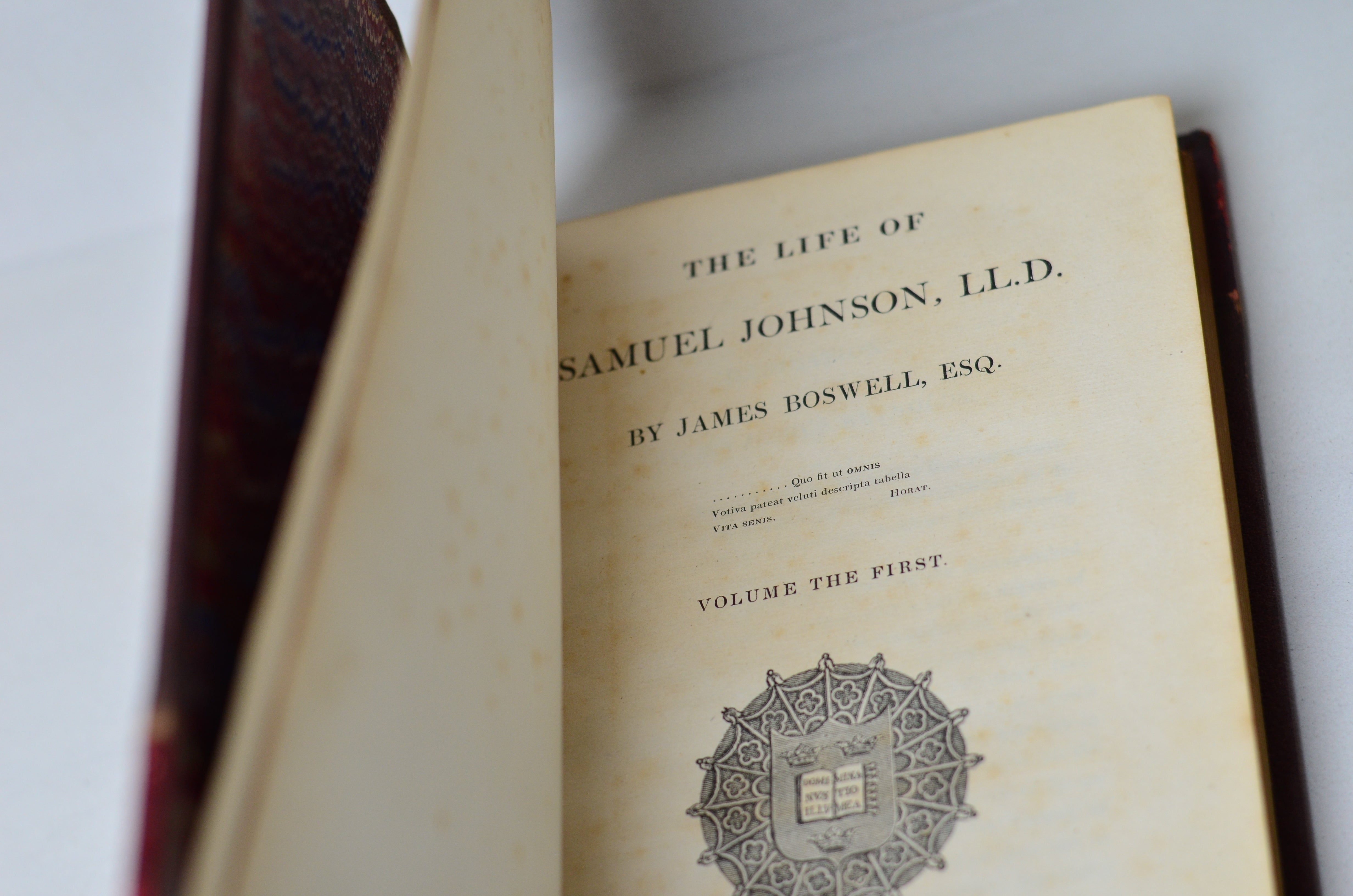 Antique Leather Bound Life of Samuel Johnson by James Boswell 1826
