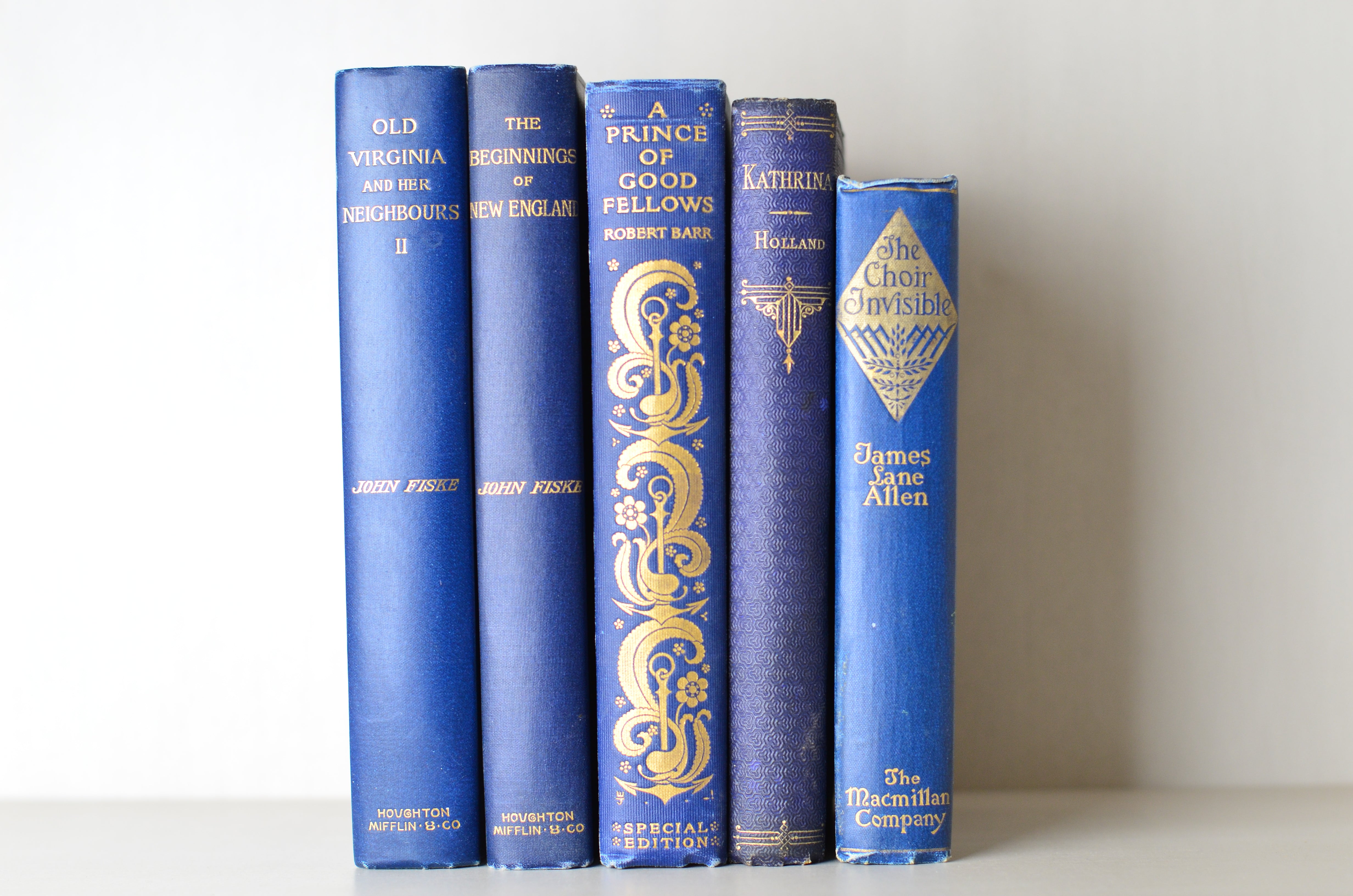 Blue Antique Cloth Book Set – 5 Books, James Lane Allen
