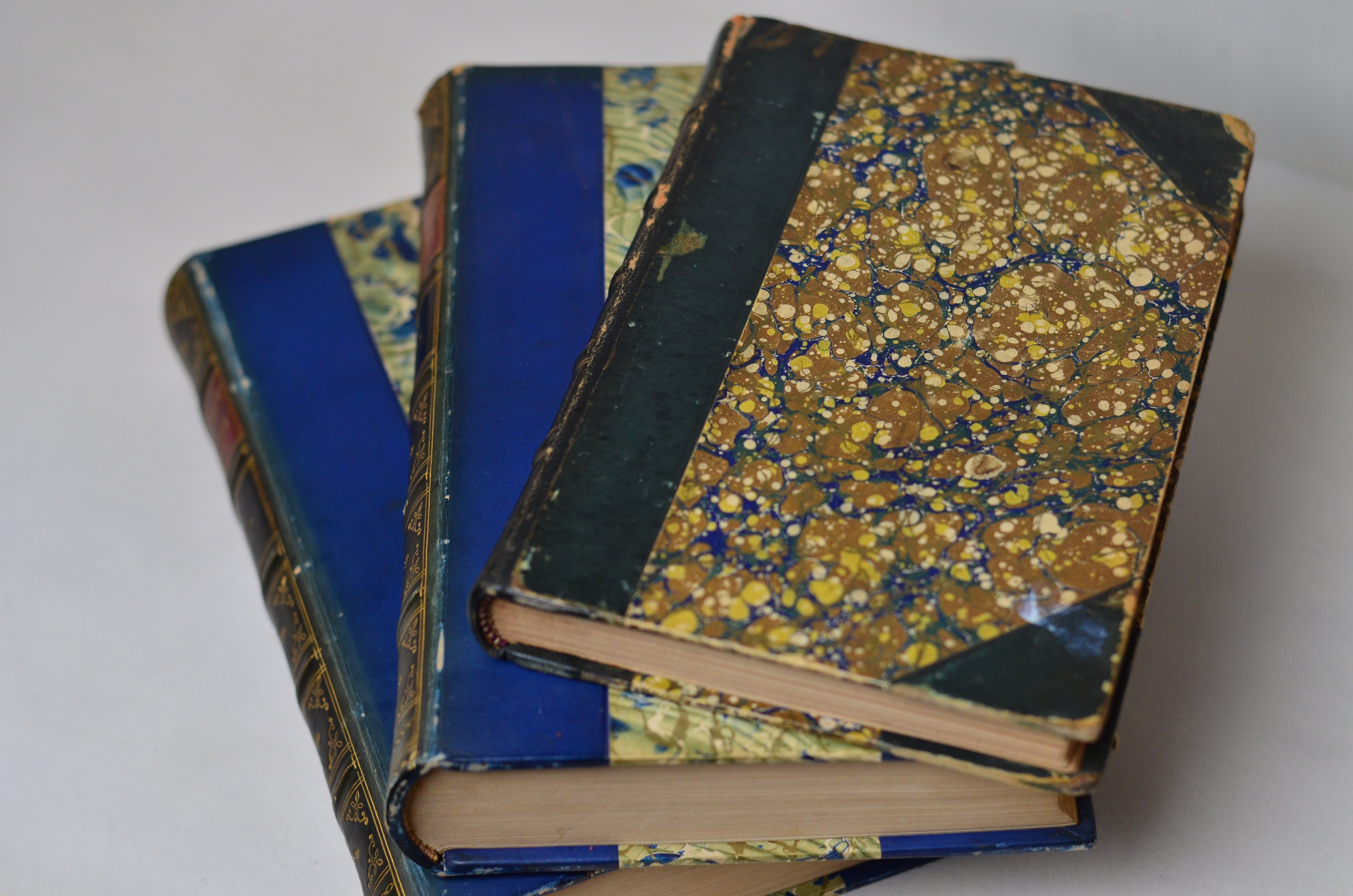 Blue Antique Leather Book Set – 7 Books, Ralph Waldo Emerson