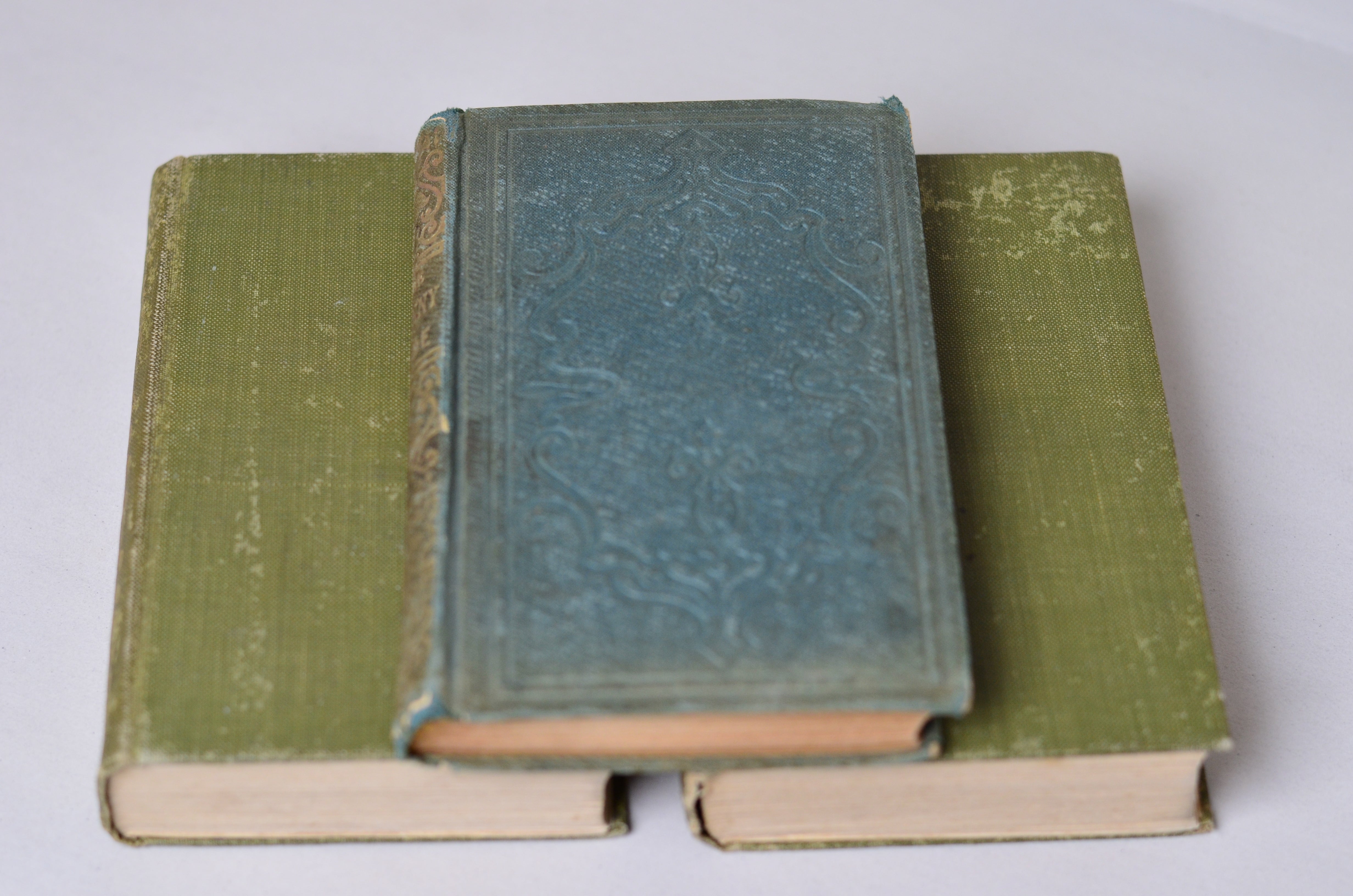 Green Antique Cloth Book Set – 5 Books, Maria Edgeworth, Thomas Carlyle