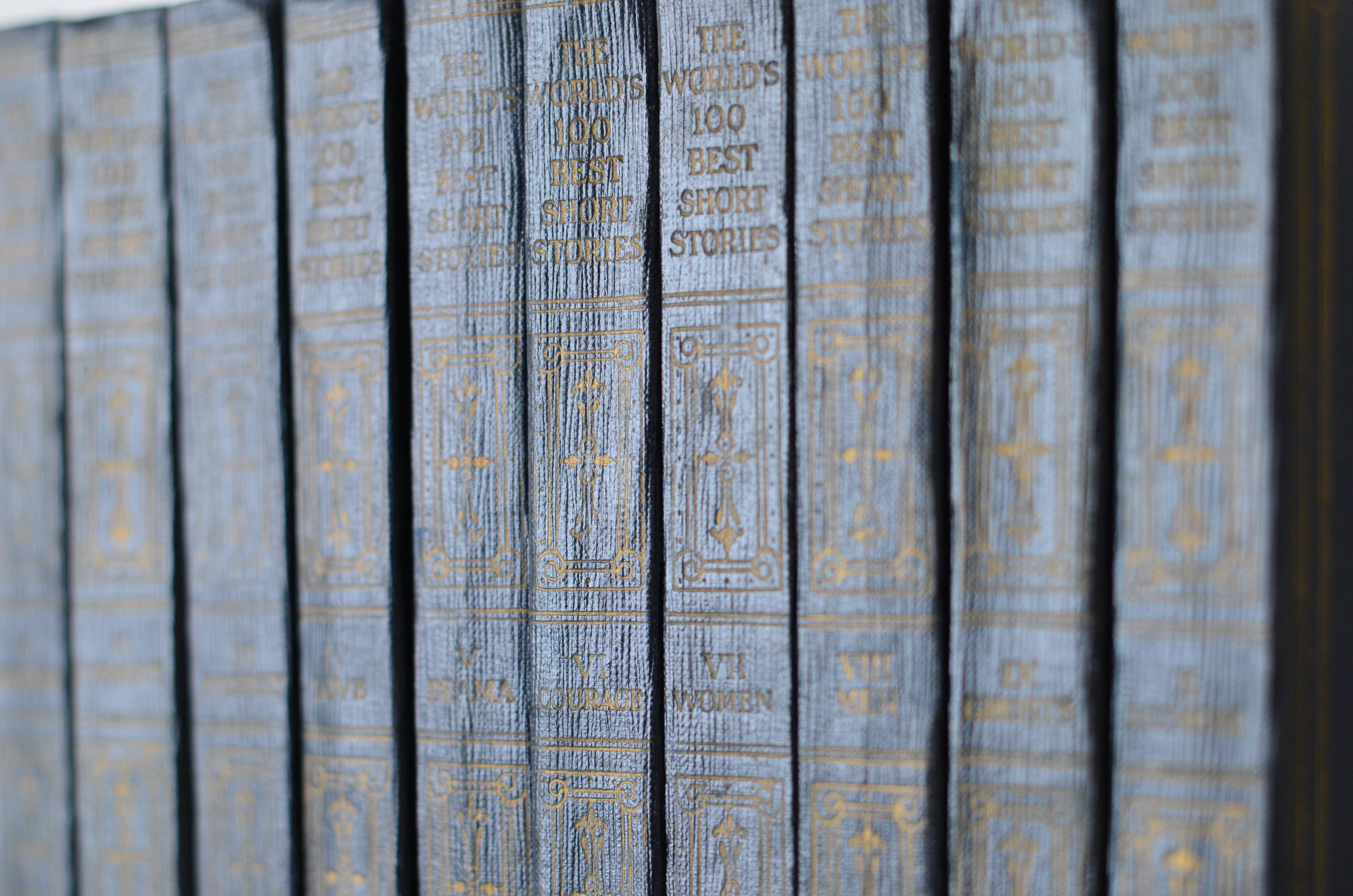 Blue Antique Leatherette Book Set – 10 Books, Worlds Best Short Stories