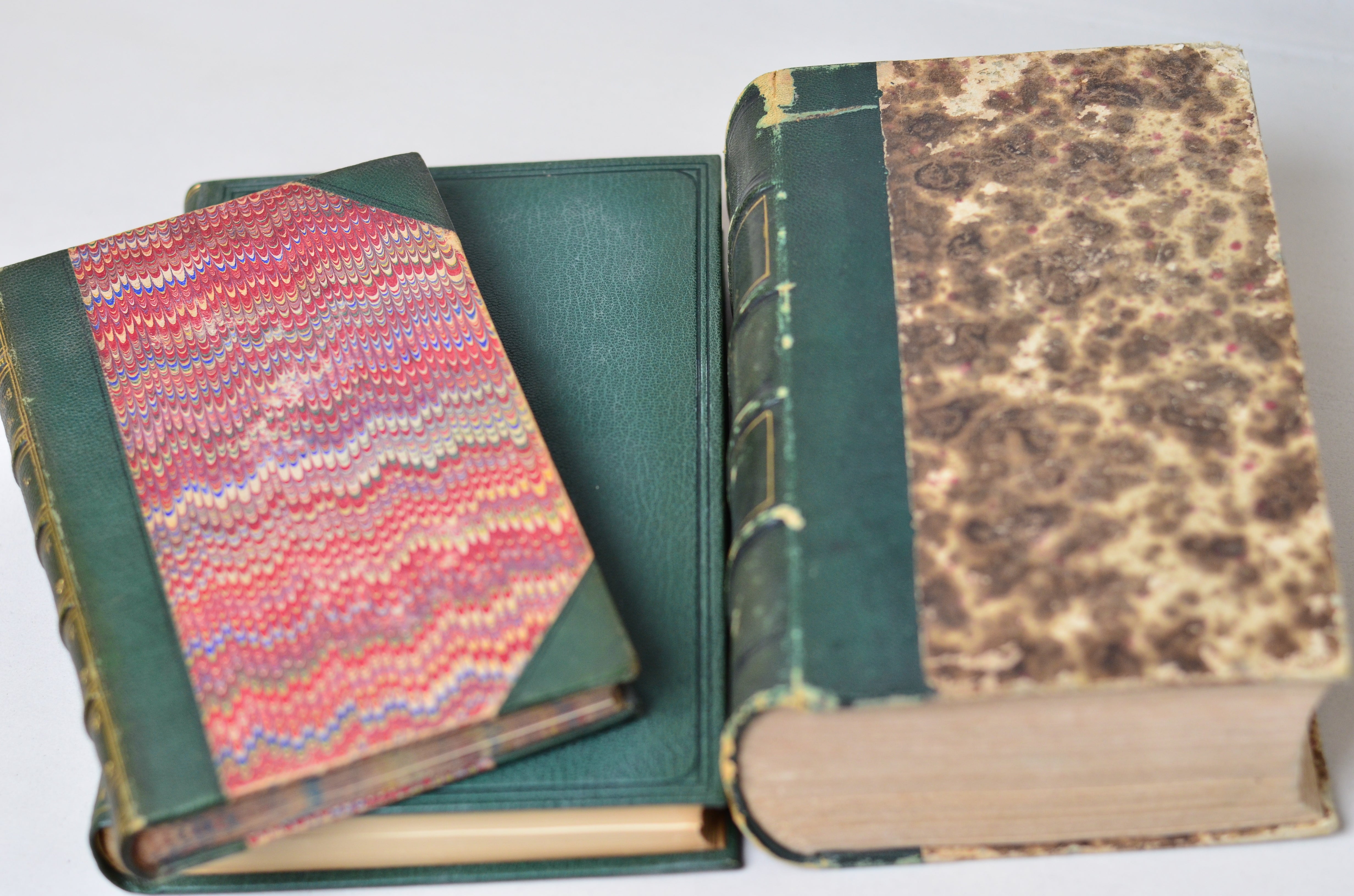 Green Antique Leather Book Set – 5 Books, Le Bon Jardinier