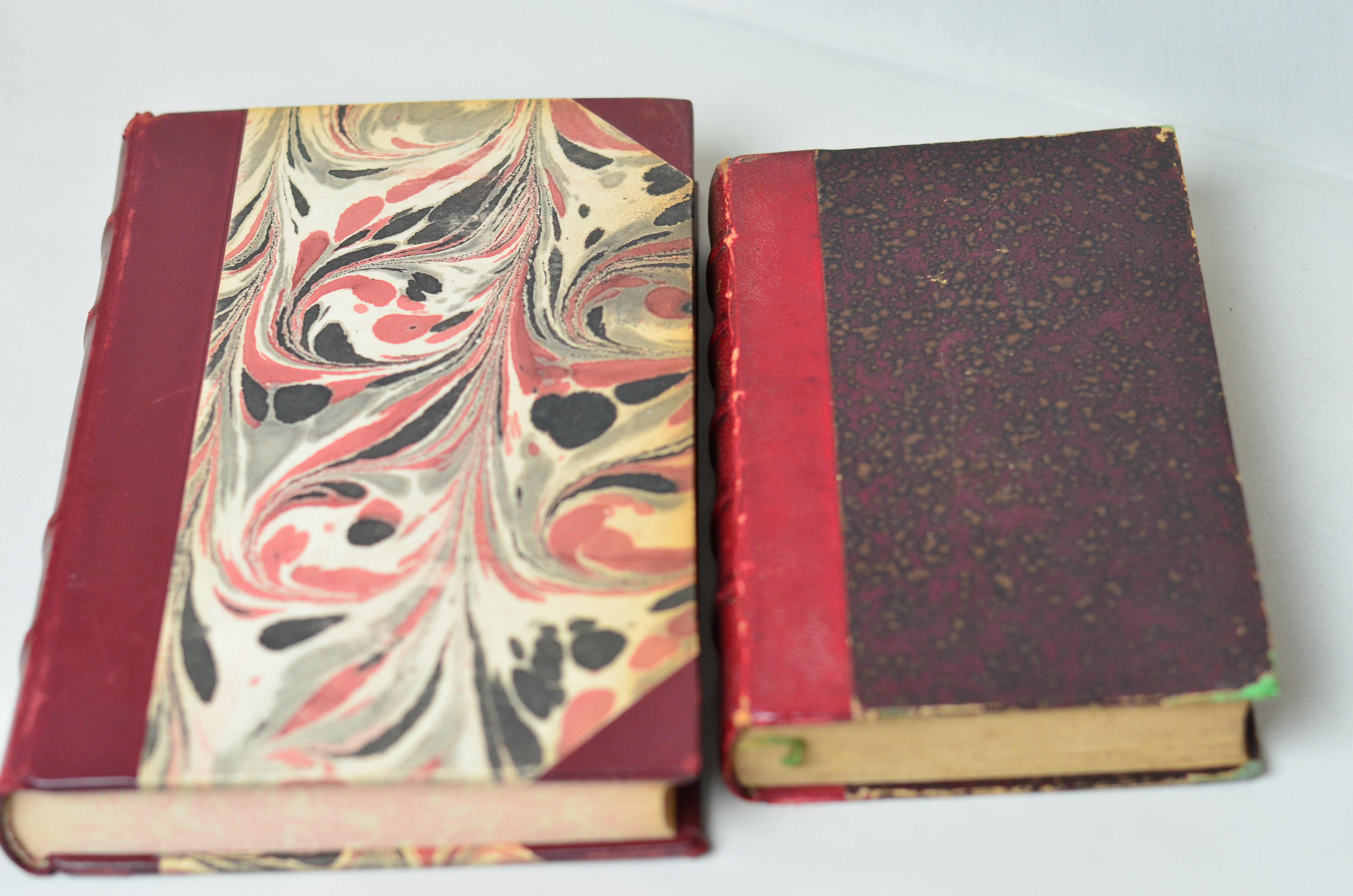 Red Antique Leather Book Set – 5 Books, Foreign Authors