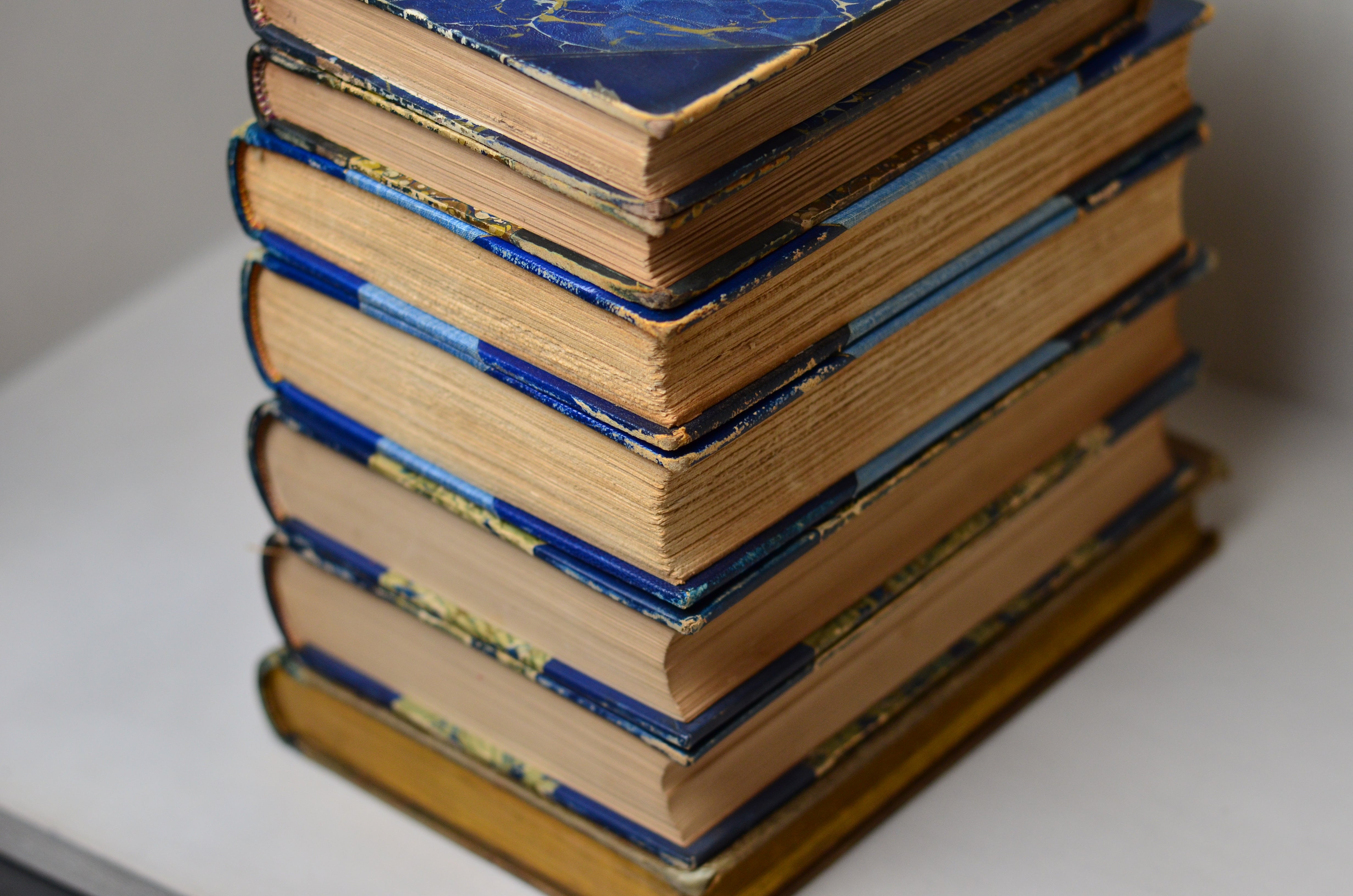 Blue Antique Leather Book Set – 7 Books, Ralph Waldo Emerson