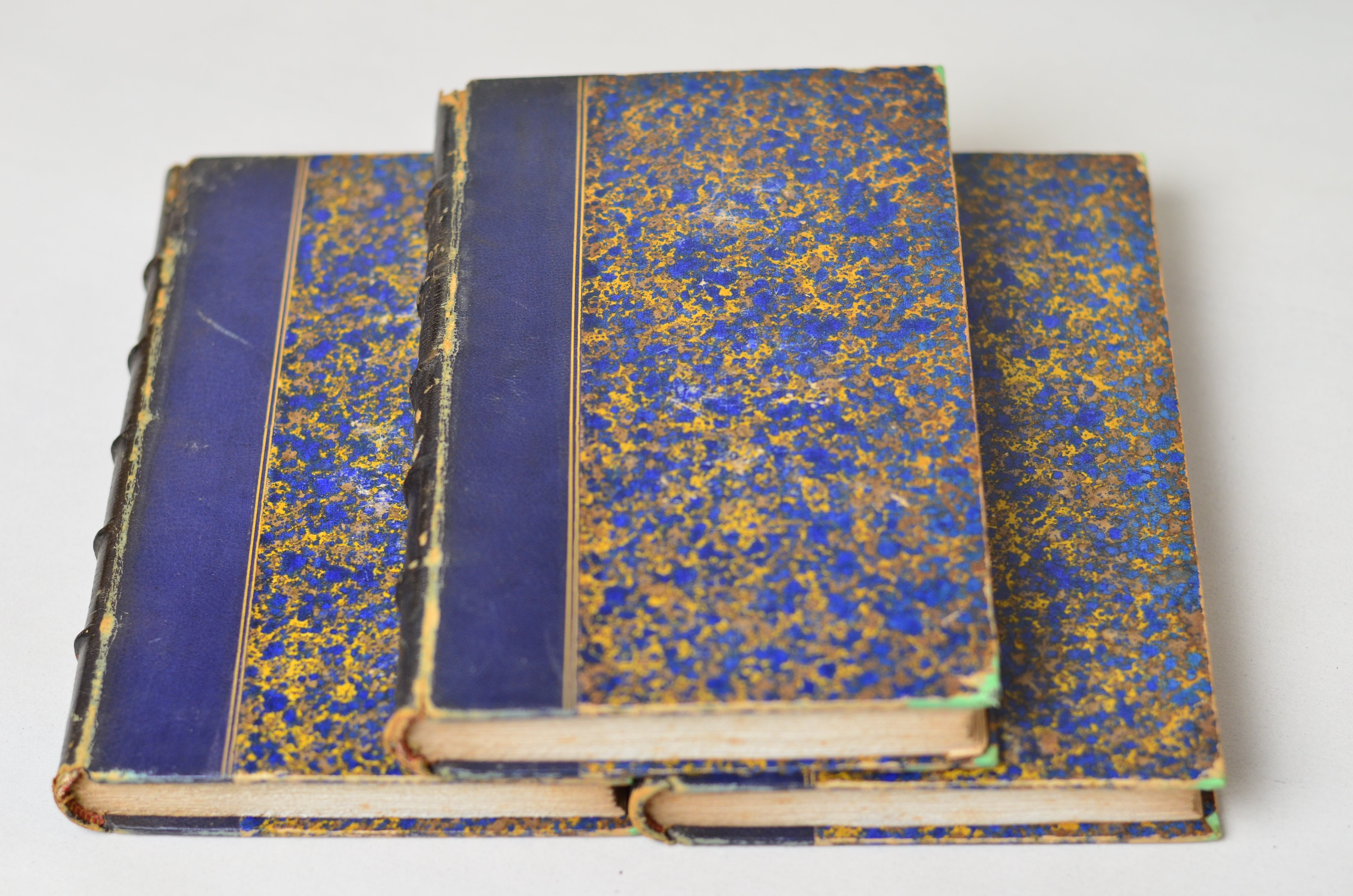 Black Antique Leather Book Set – 7 Books, Foreign Authors