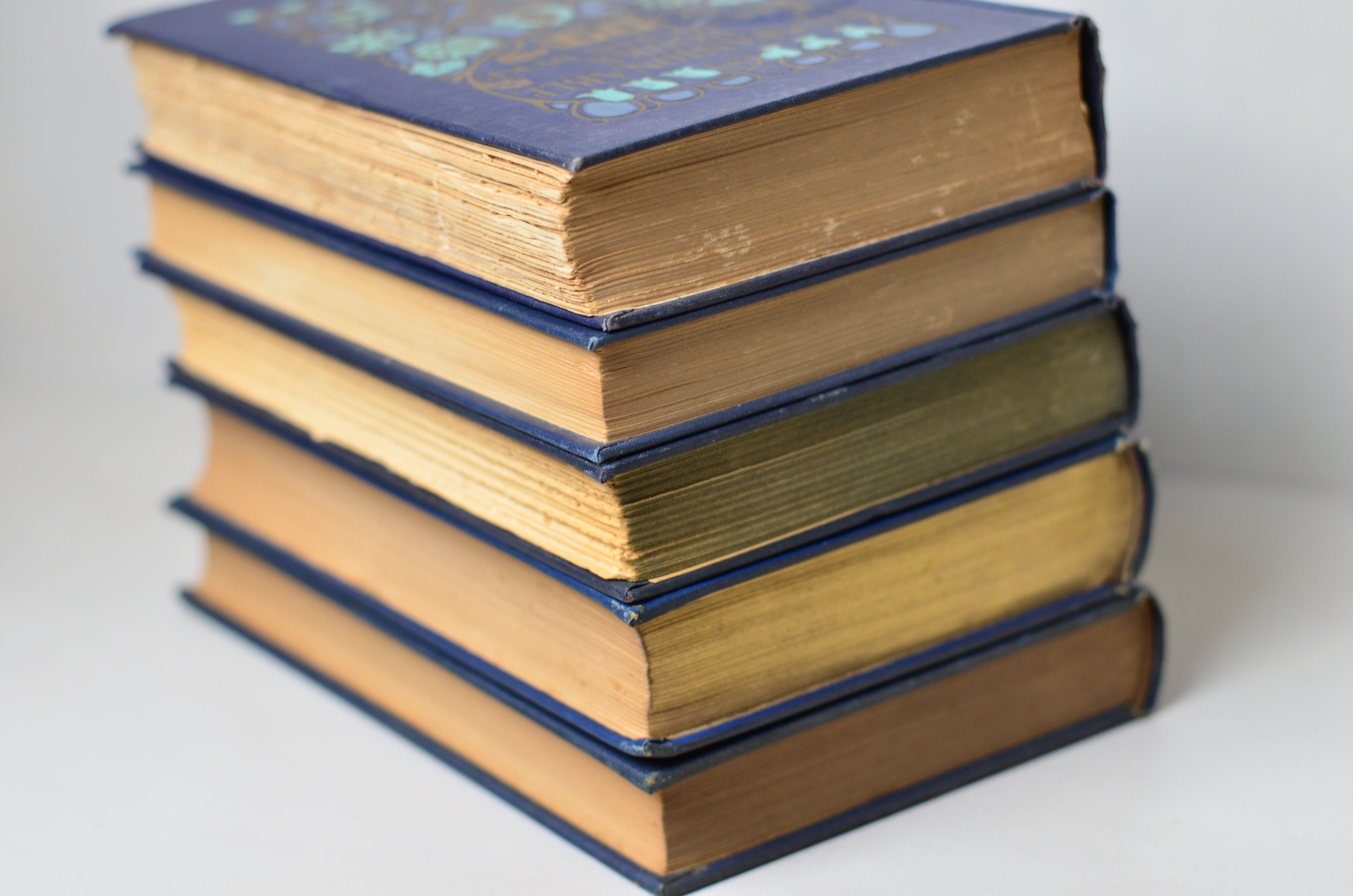 Blue Antique Cloth Book Set – 5 Books, Oliver Wendell Holmes