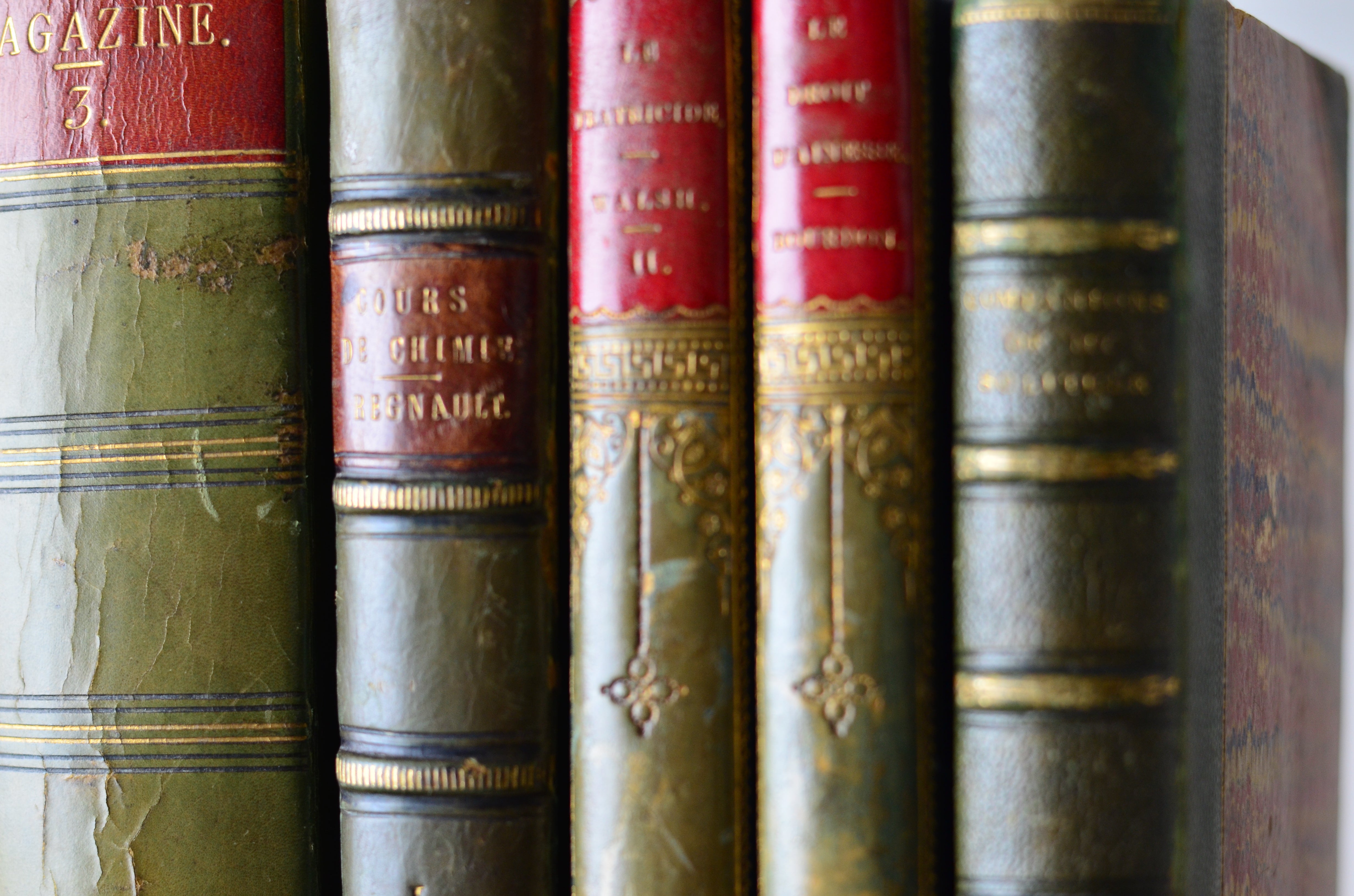 Green Antique Leather Book Set – 5 Books, Cornhill Magazine