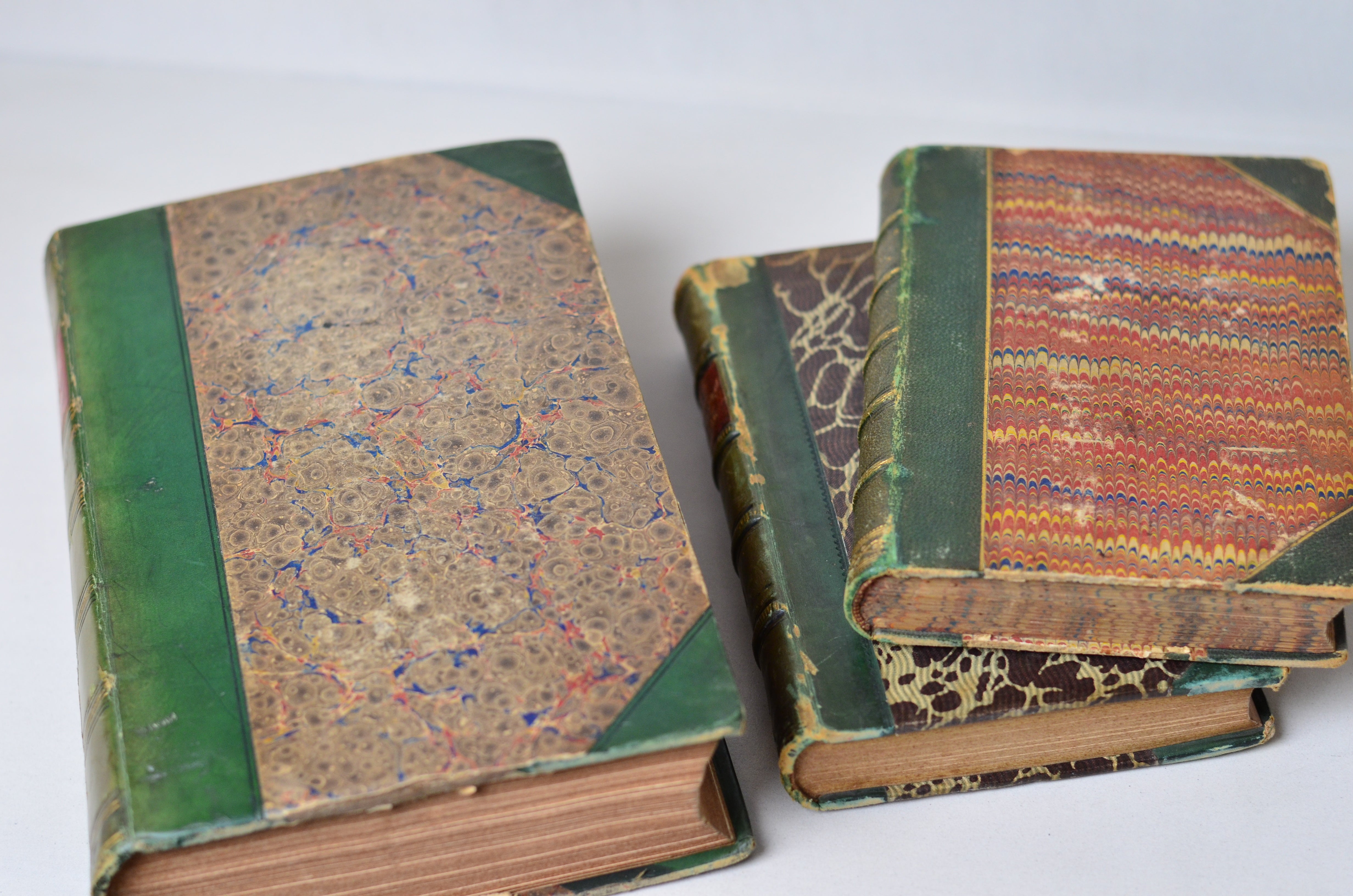 Green Antique Leather Book Set – 5 Books, Cornhill Magazine