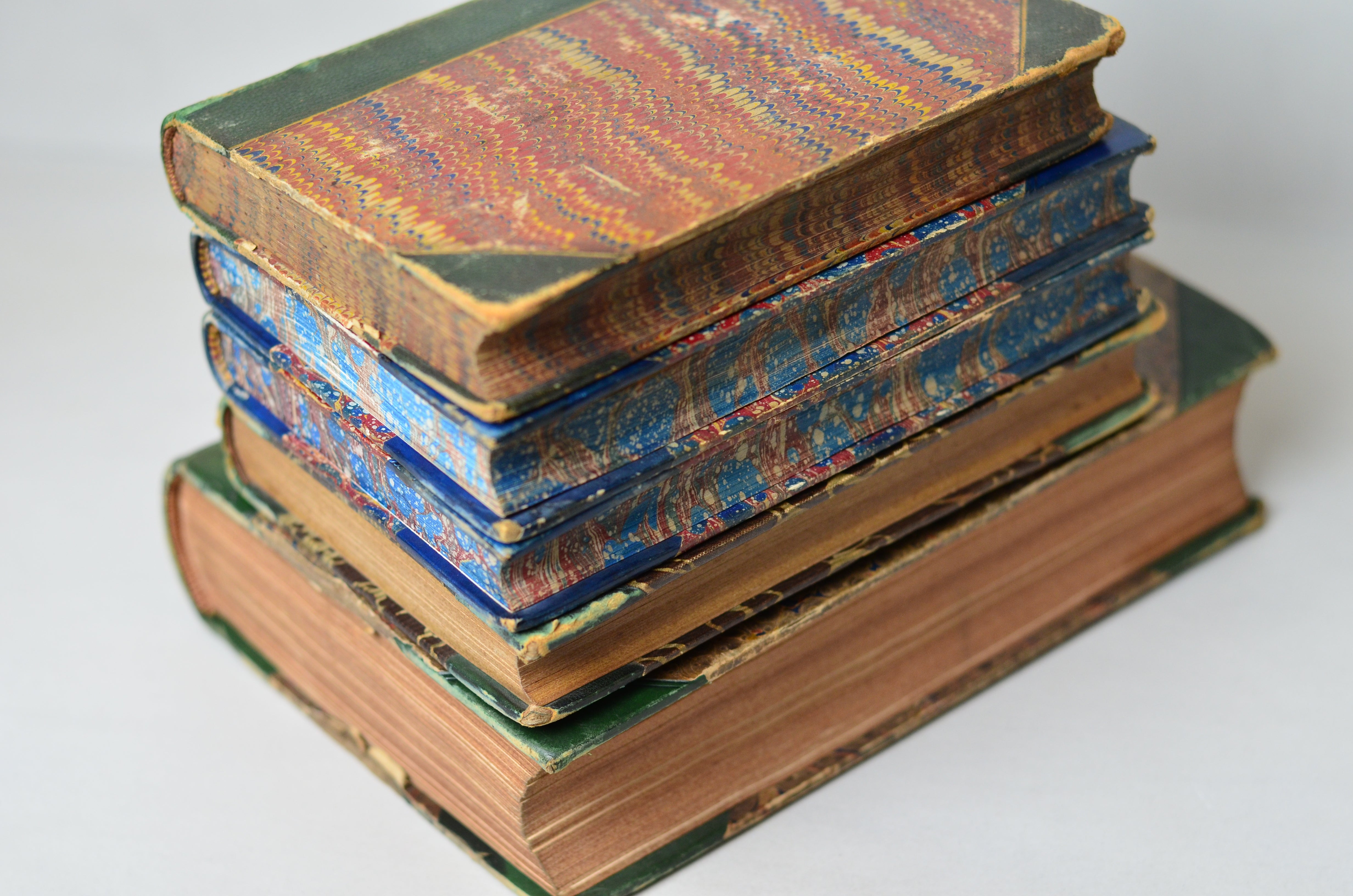 Green Antique Leather Book Set – 5 Books, Cornhill Magazine