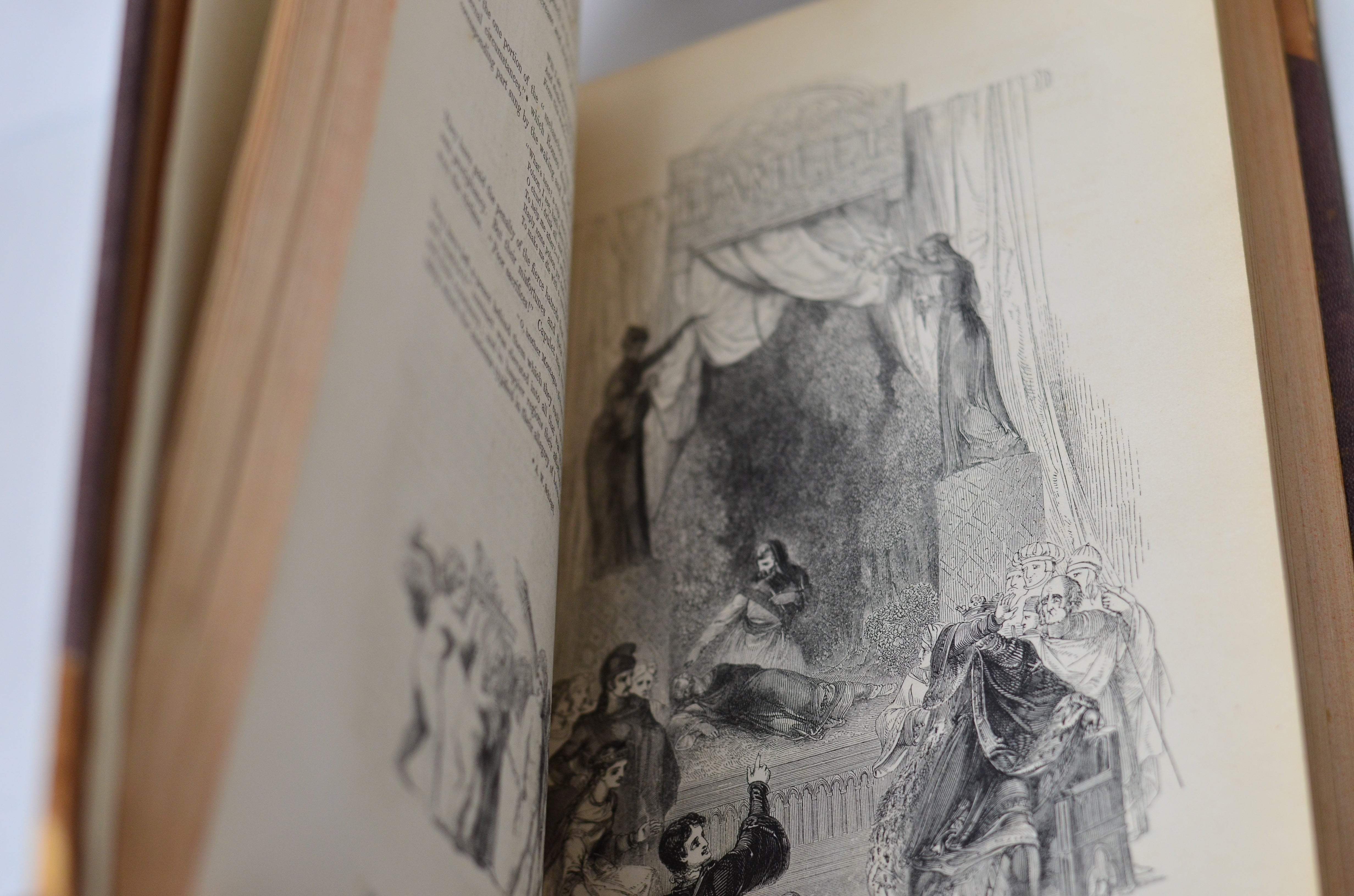 Antique Leather Bound Pictorial Works of William Shakespeare - Charles Knight c. 1843