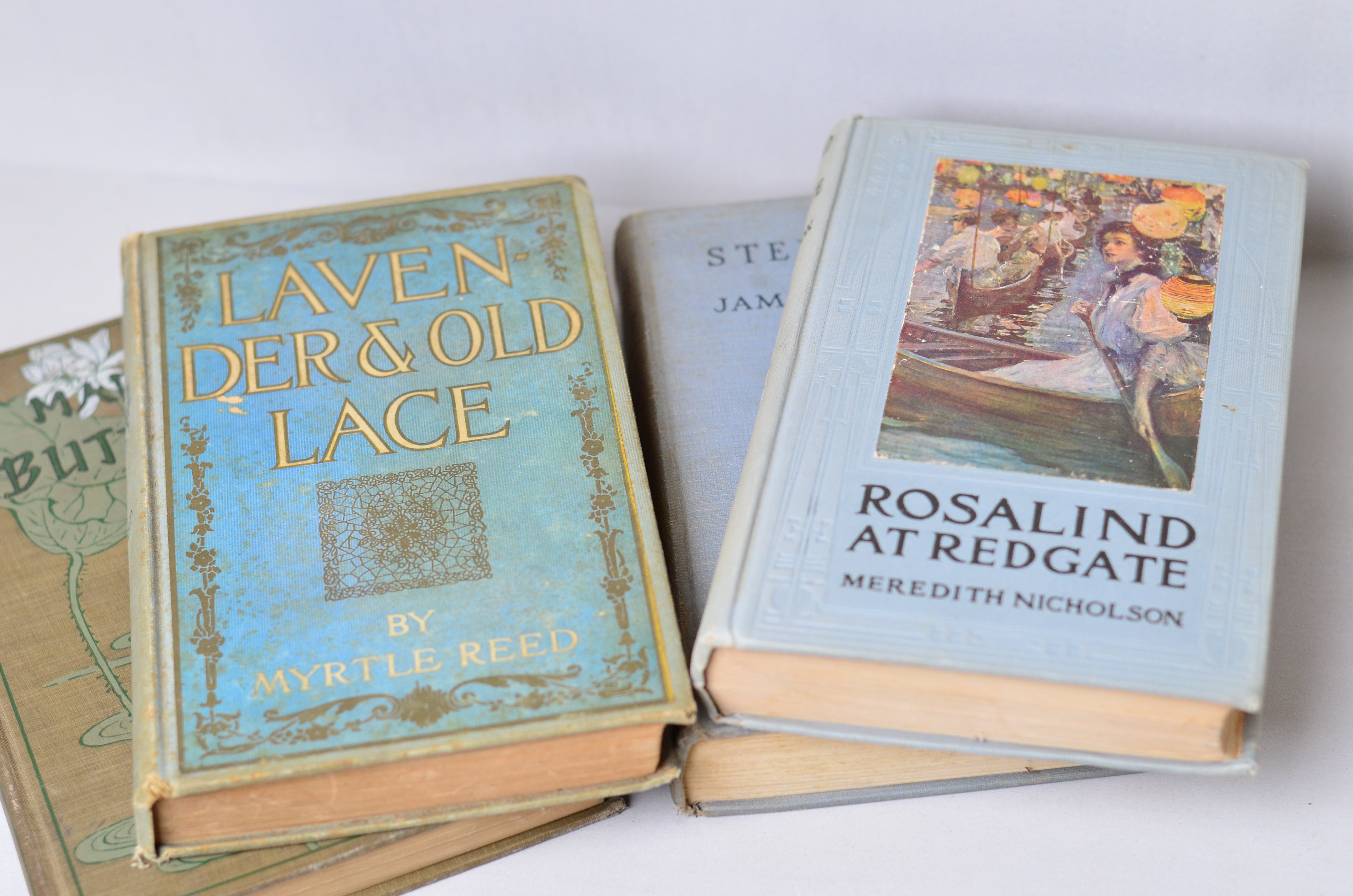 Green Antique Cloth Book Set – 8 books, Sea Green
