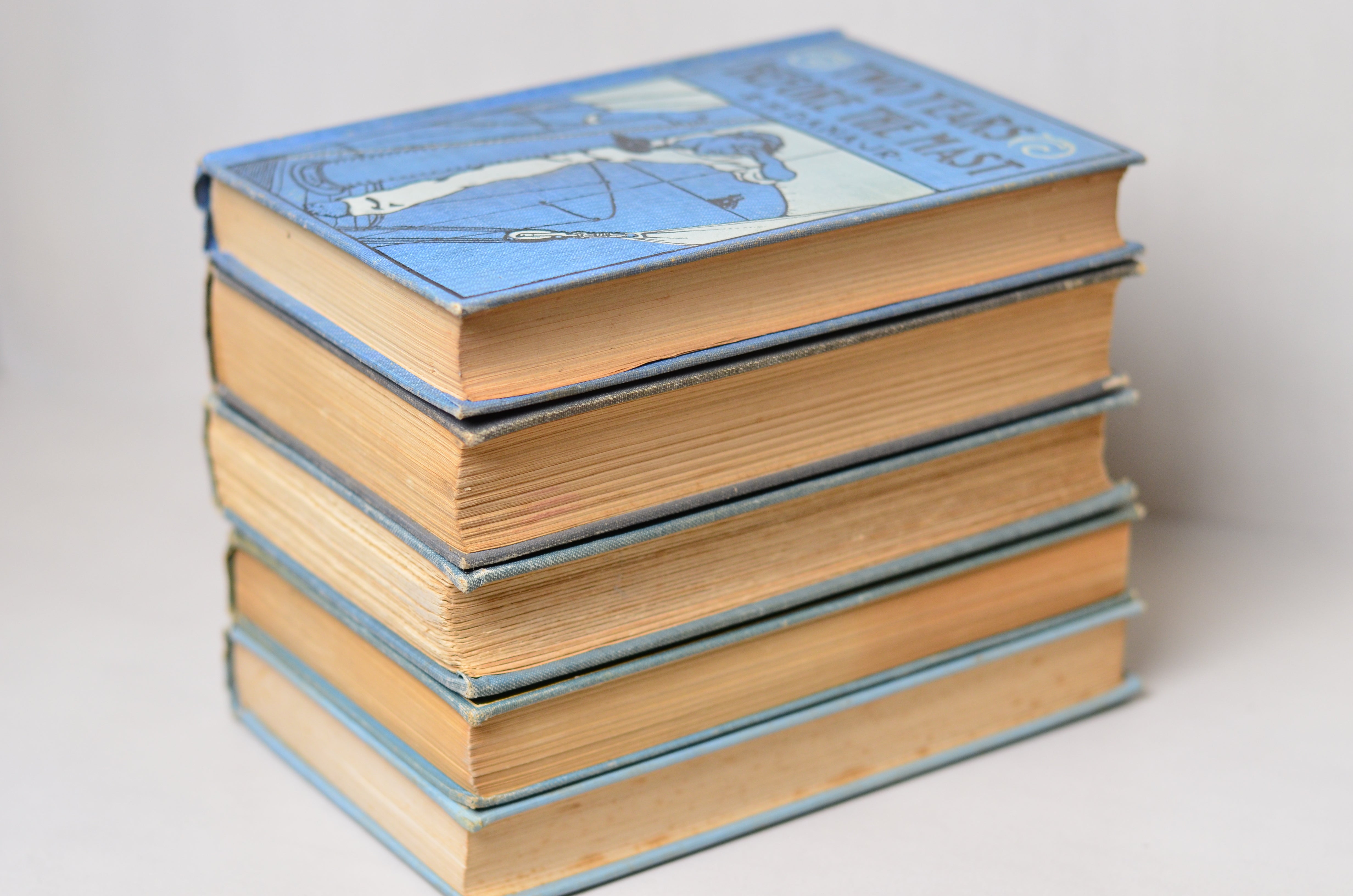 Blue Antique Cloth Book Set – 5 Books, Demin Blue