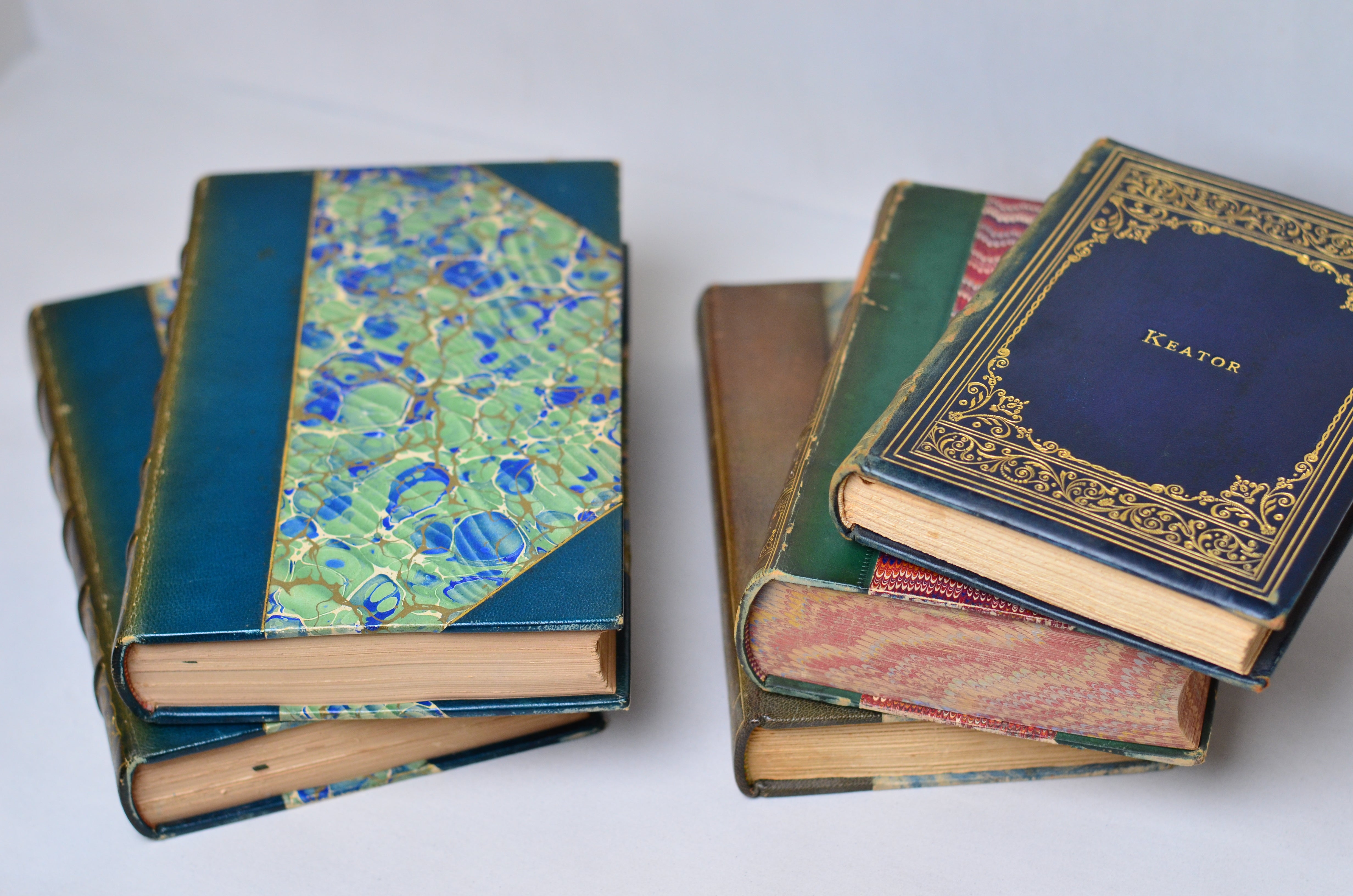Green Antique Leather Book Set – 5 Books, Percy Bysshe Shelly