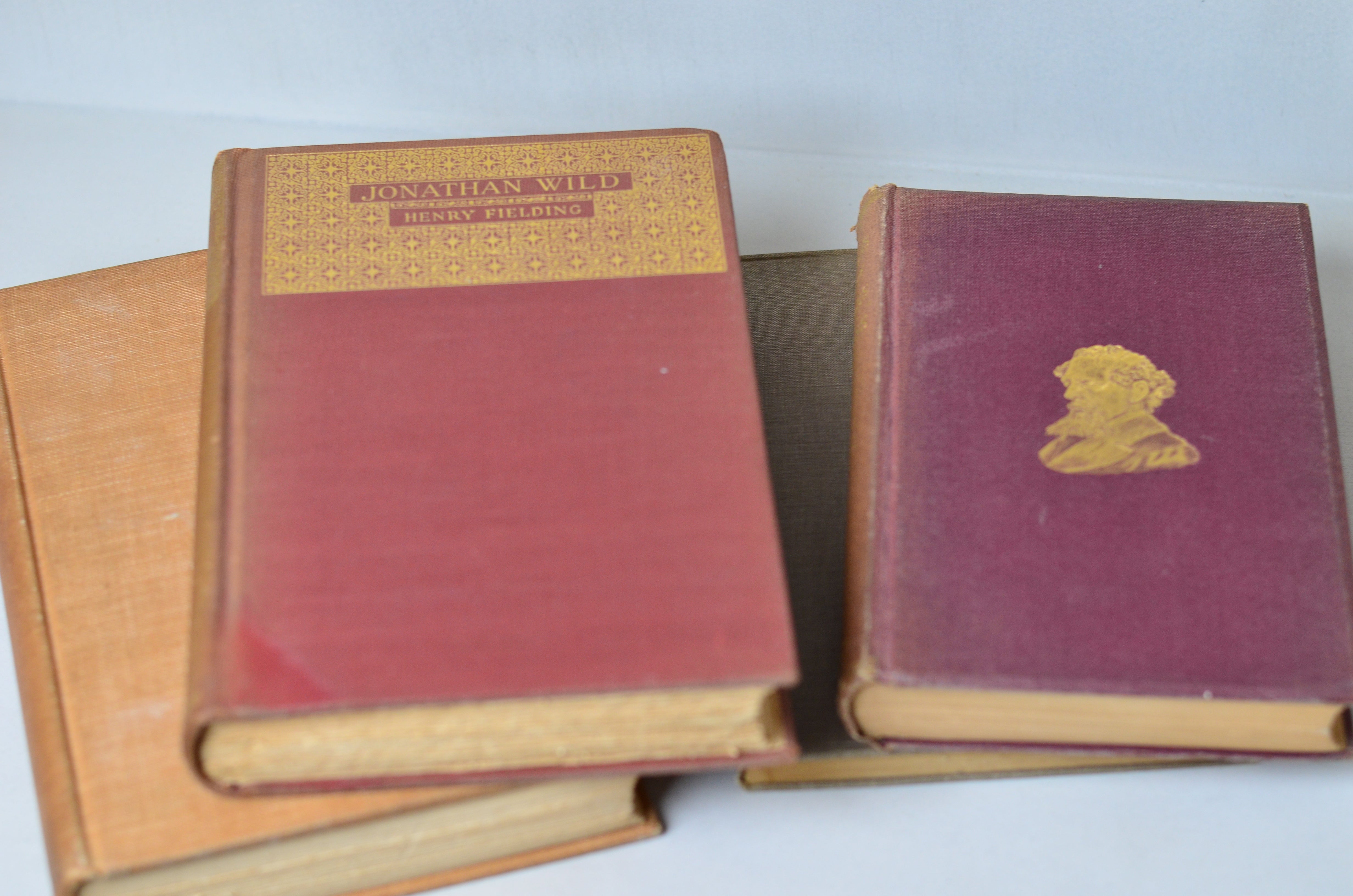 Dark Brown Antique Cloth Book Set – 7 Books, Rust Brown, Henry Fielding