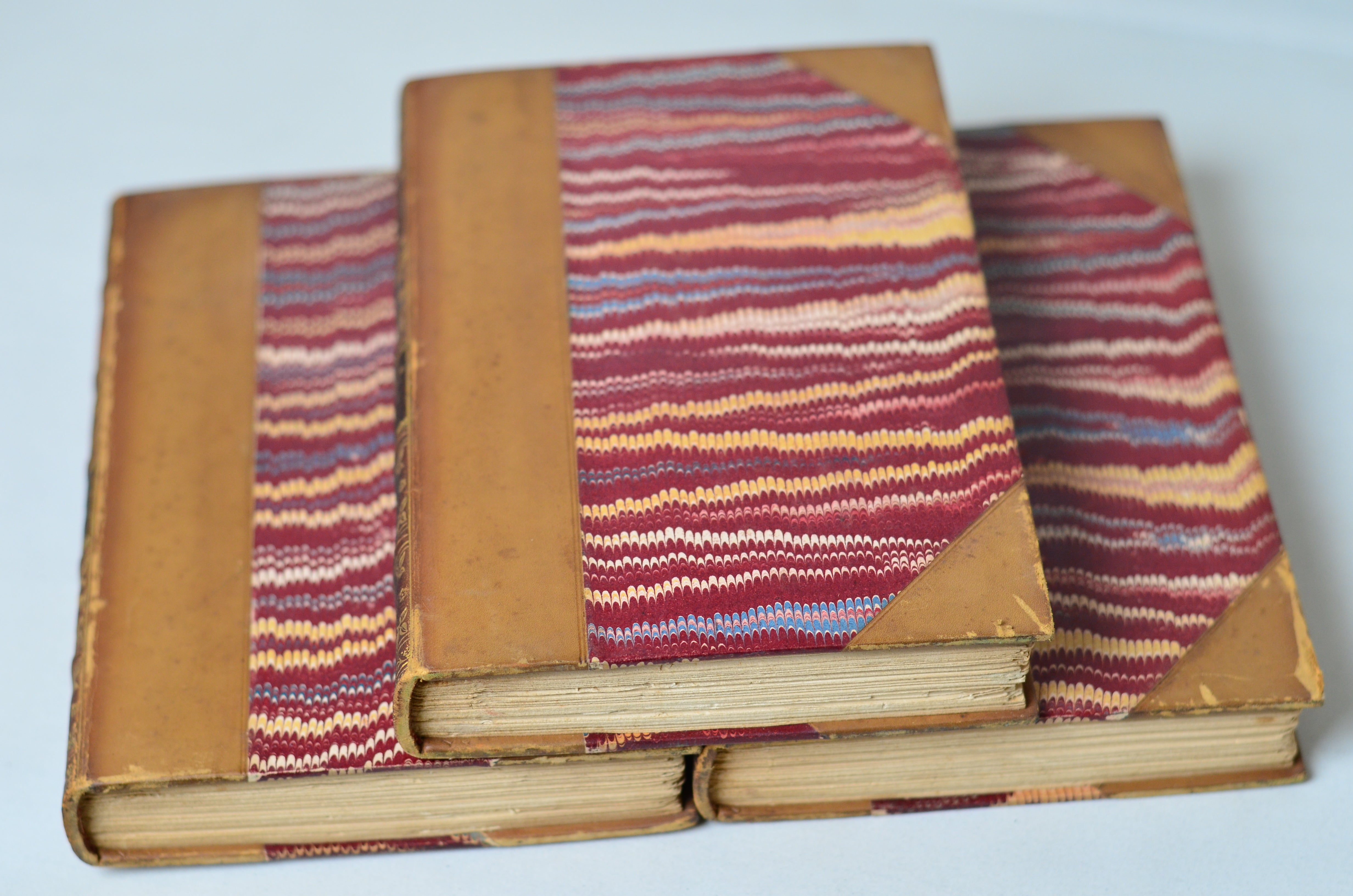 Dark Brown Antique Leather Book Set – 5 Books, John Burroughs, Nature Writings