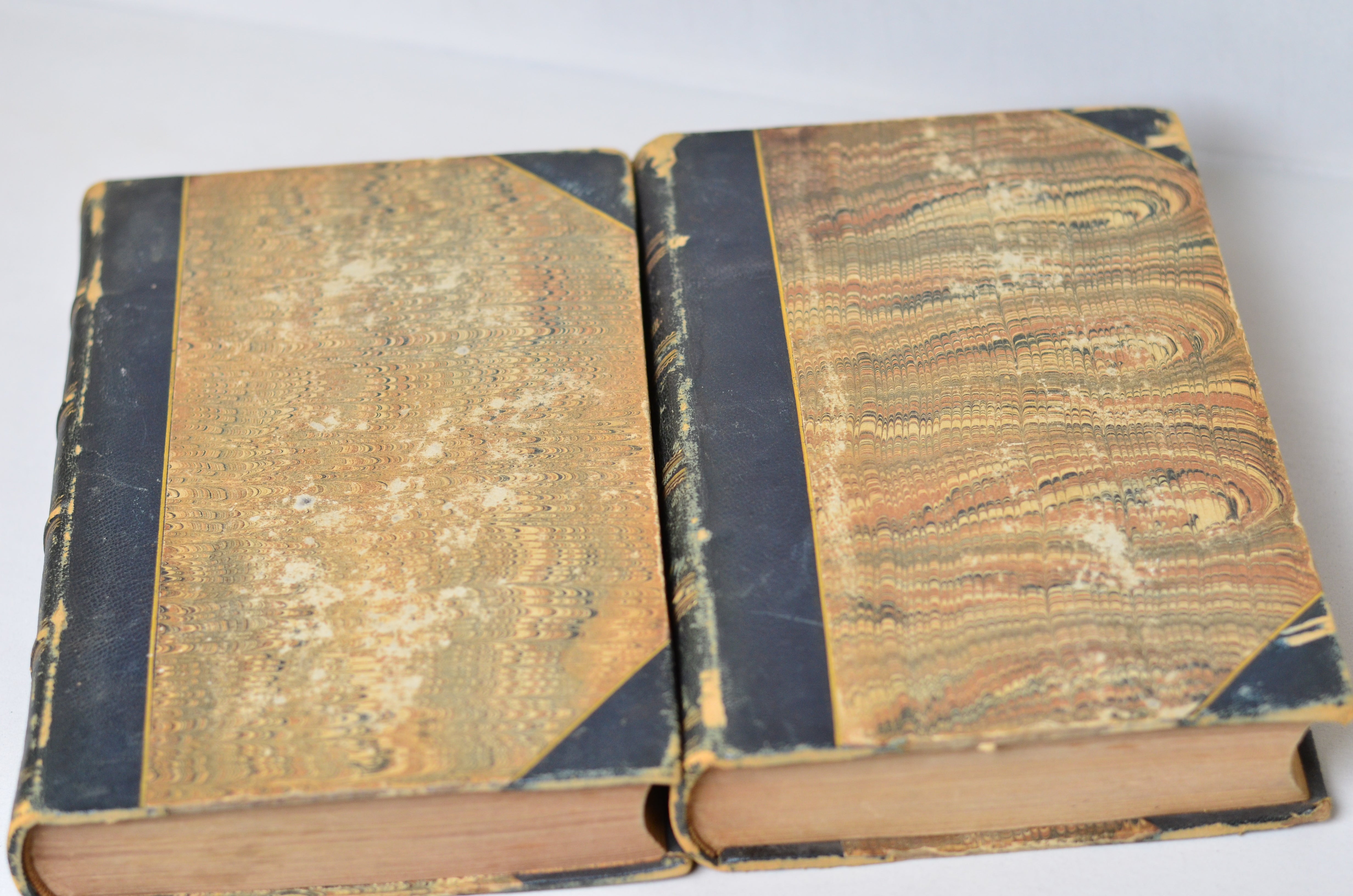 Black Antique Leather Book Set – 4 Books, Knickerbocker Magazine