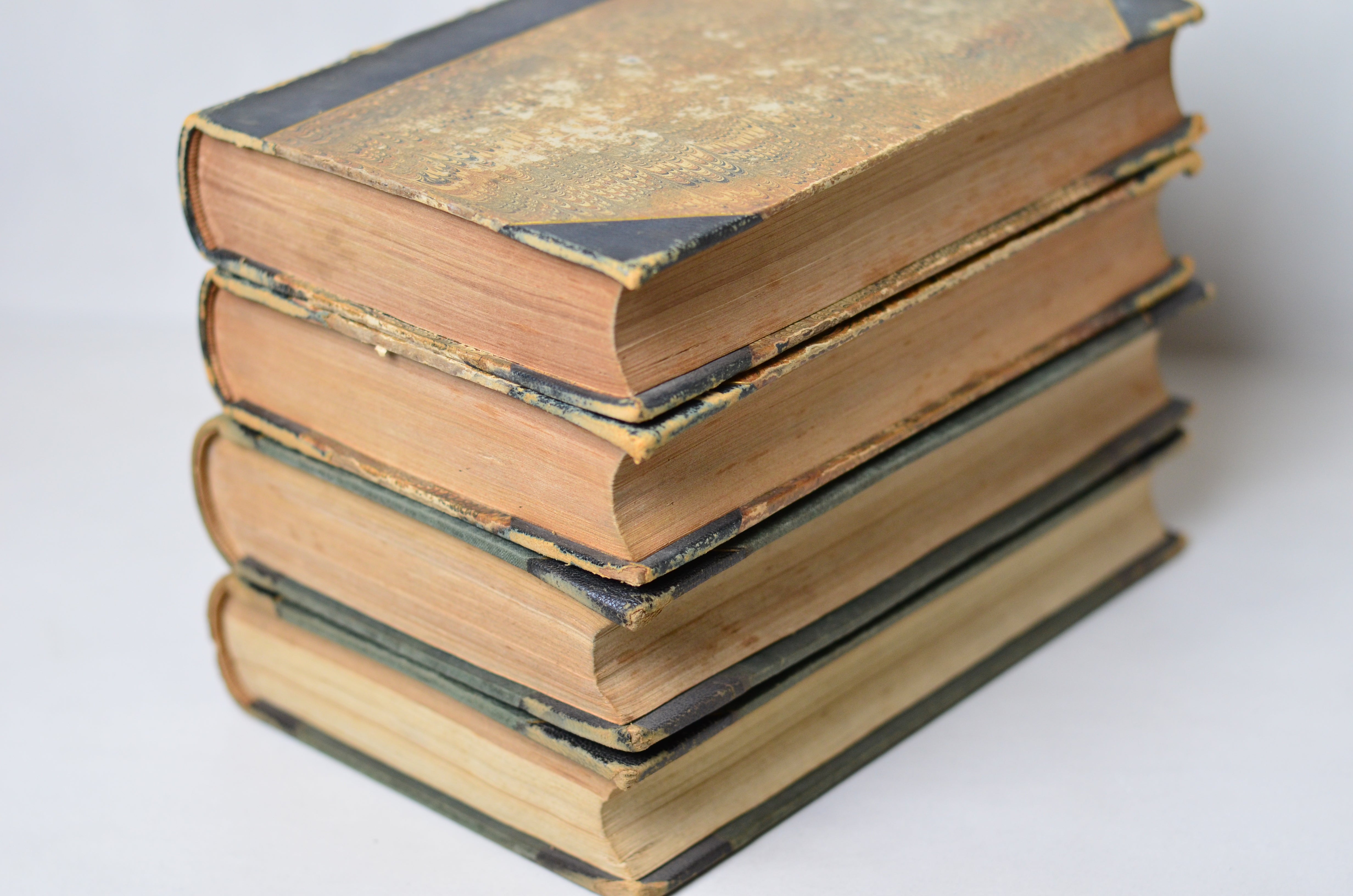 Black Antique Leather Book Set – 4 Books, Knickerbocker Magazine