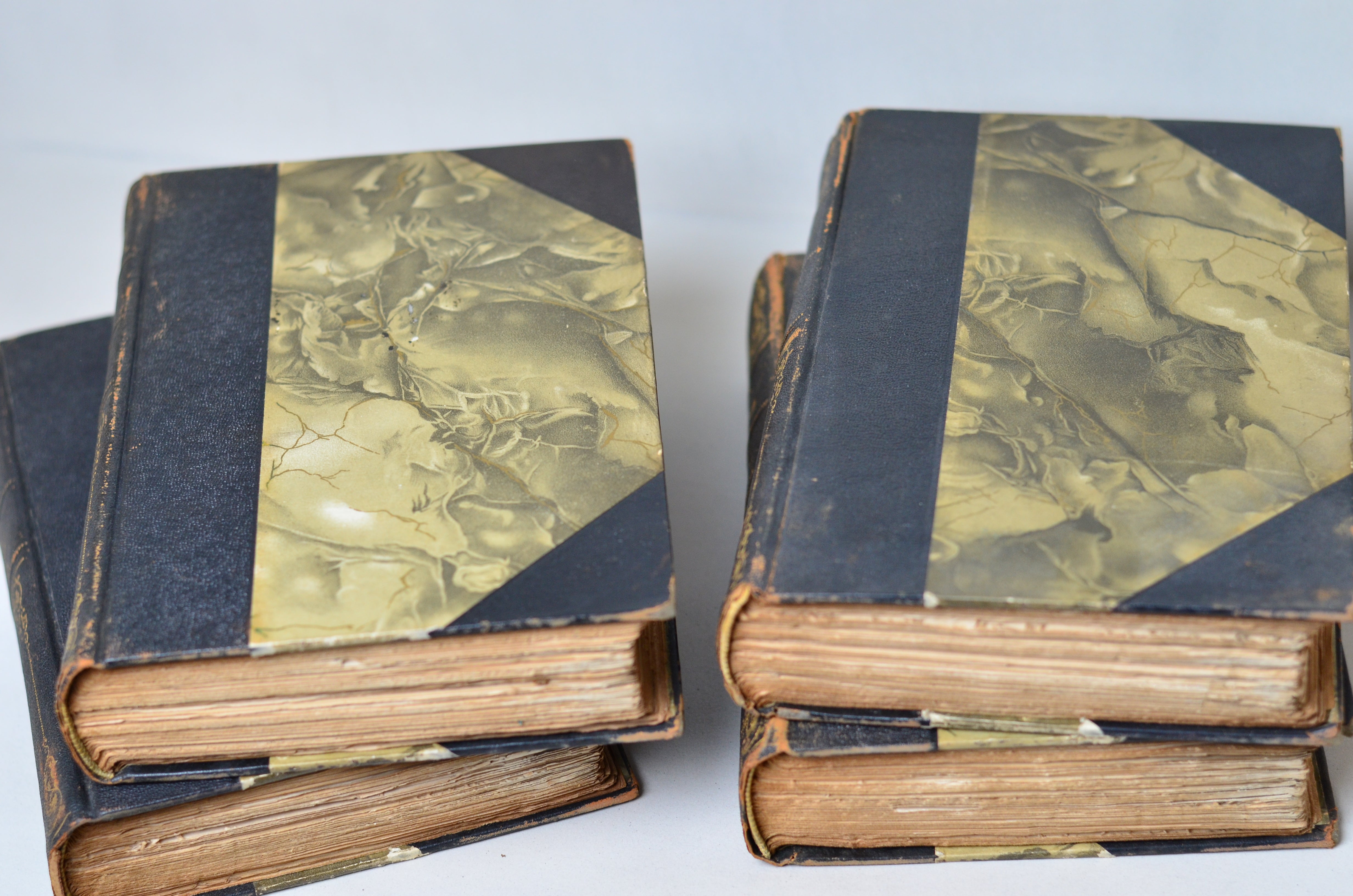 Black Antique Leather Book Set – 4 Books, Victor Hugo