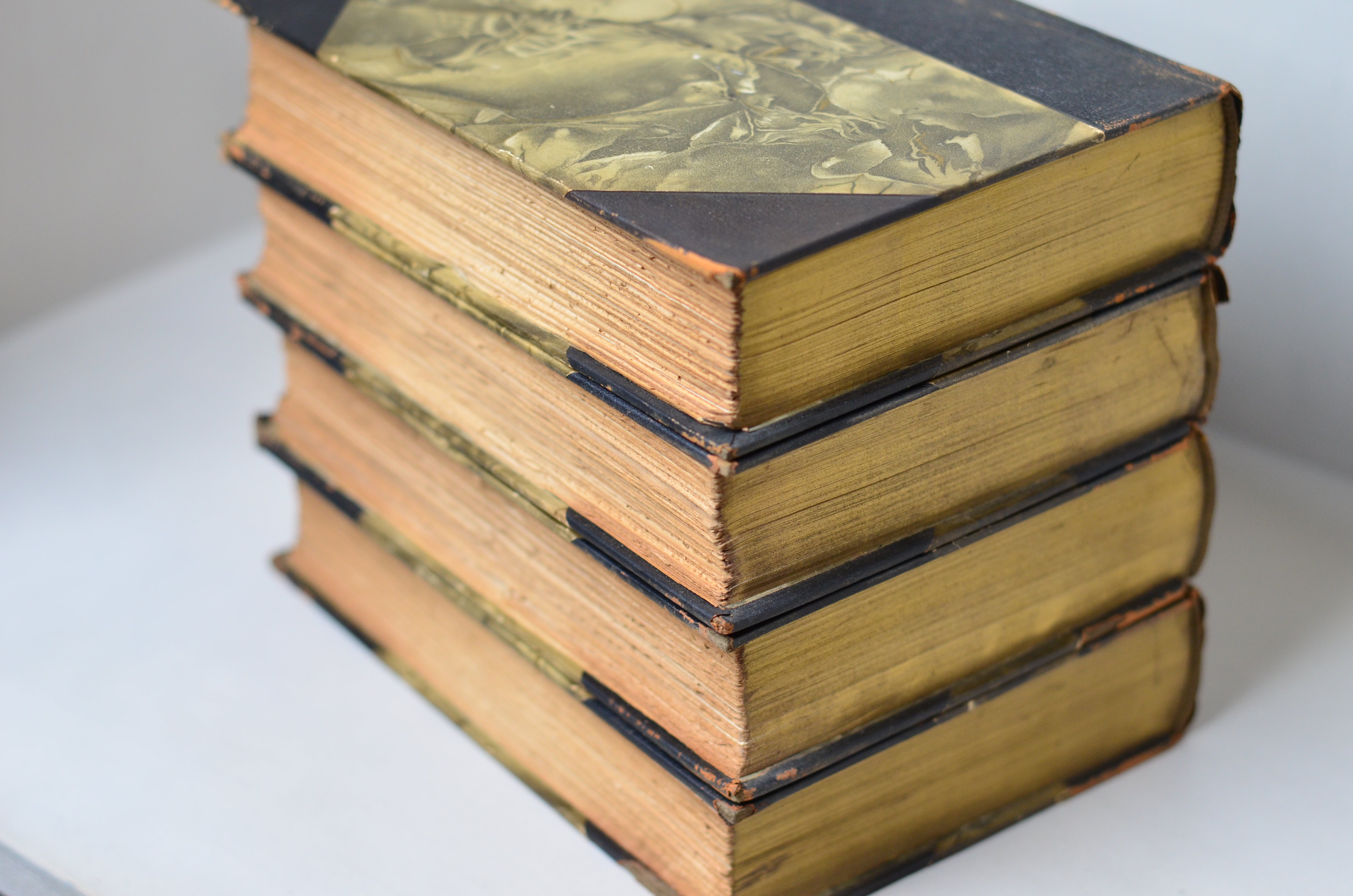 Black Antique Leather Book Set – 4 Books, Victor Hugo