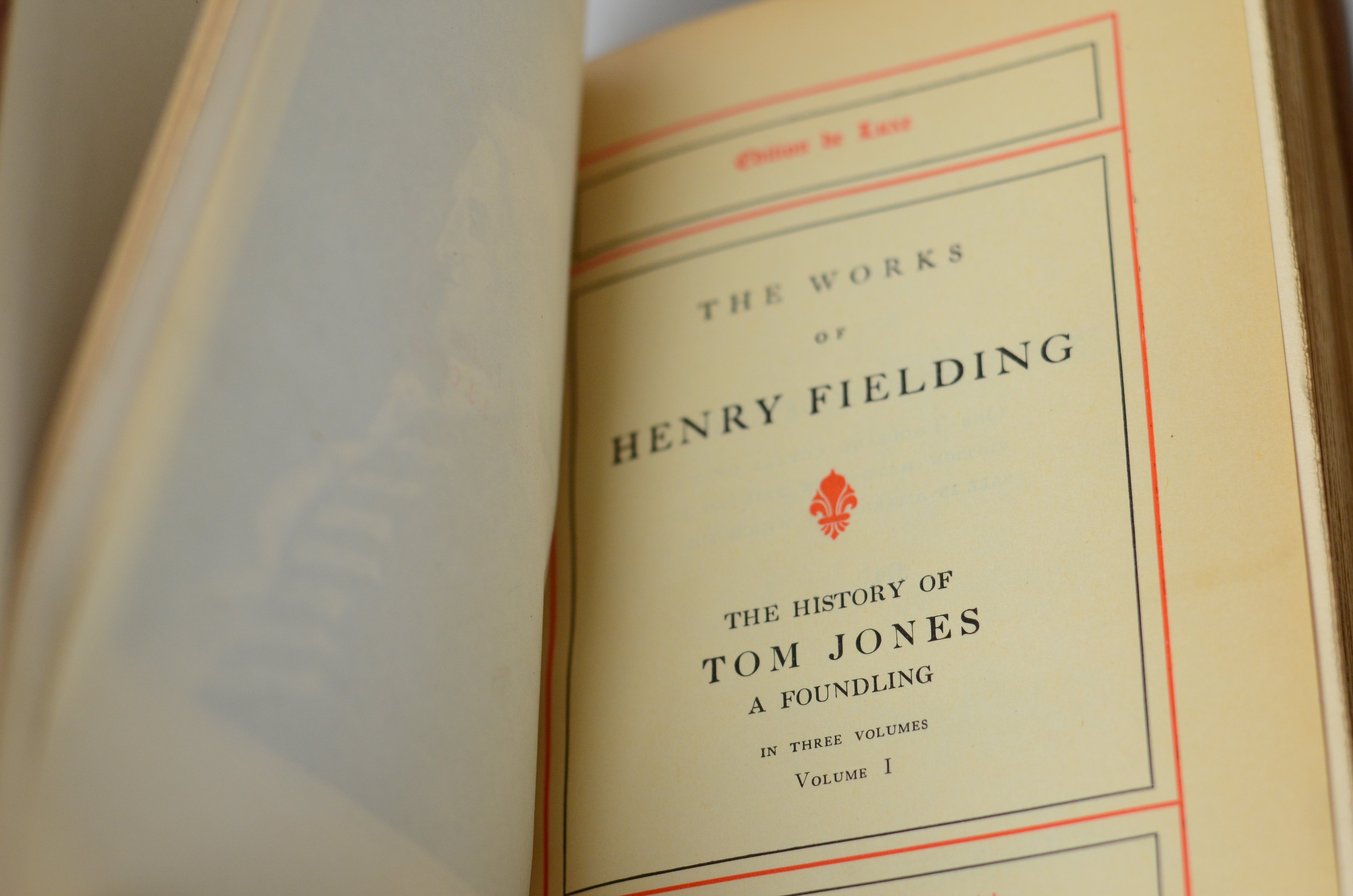 Antique Selected Works of Henry Fielding c.1900 - History of Tom Jones A Foundling