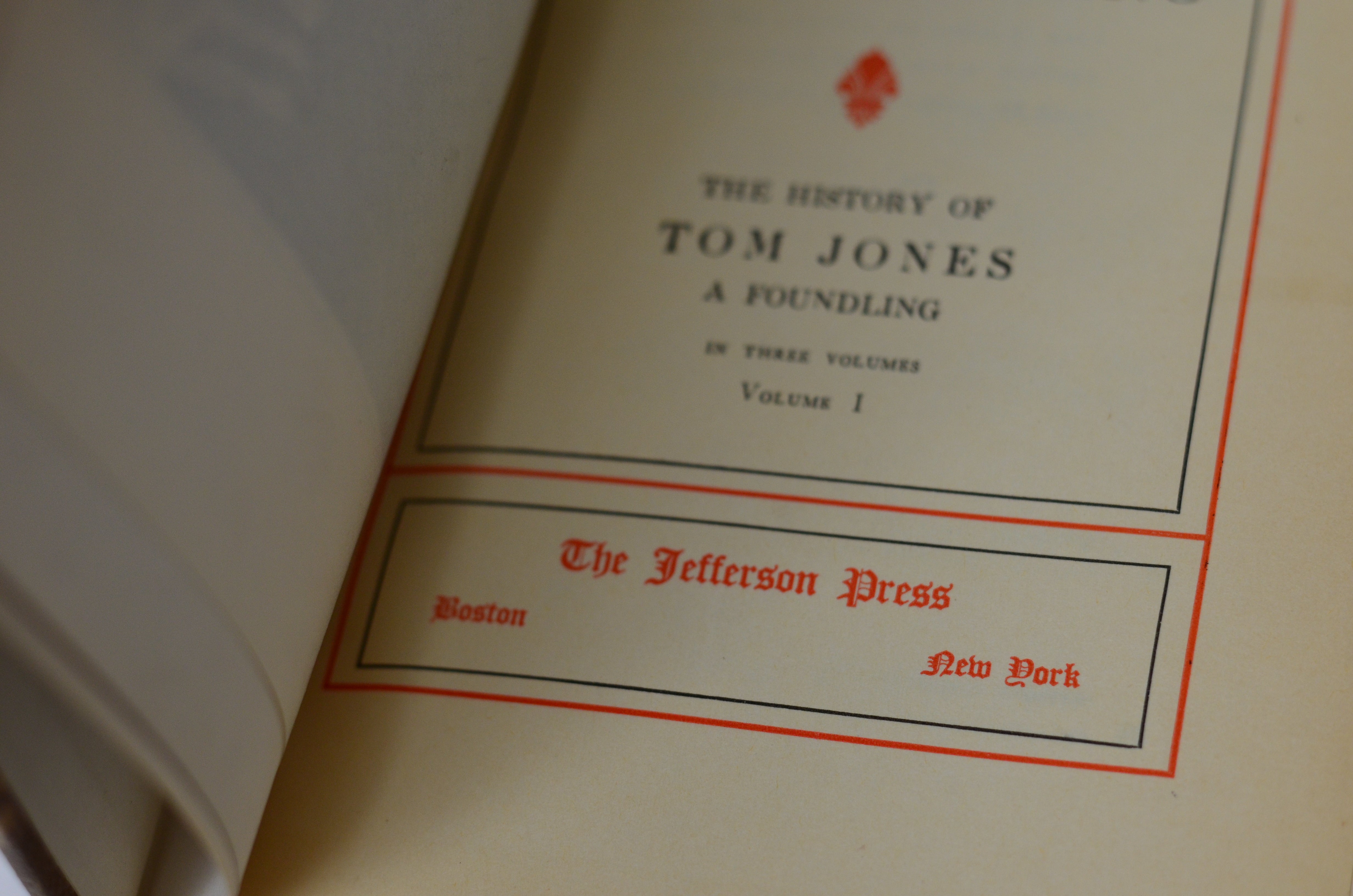 Antique Selected Works of Henry Fielding c.1900 - History of Tom Jones A Foundling