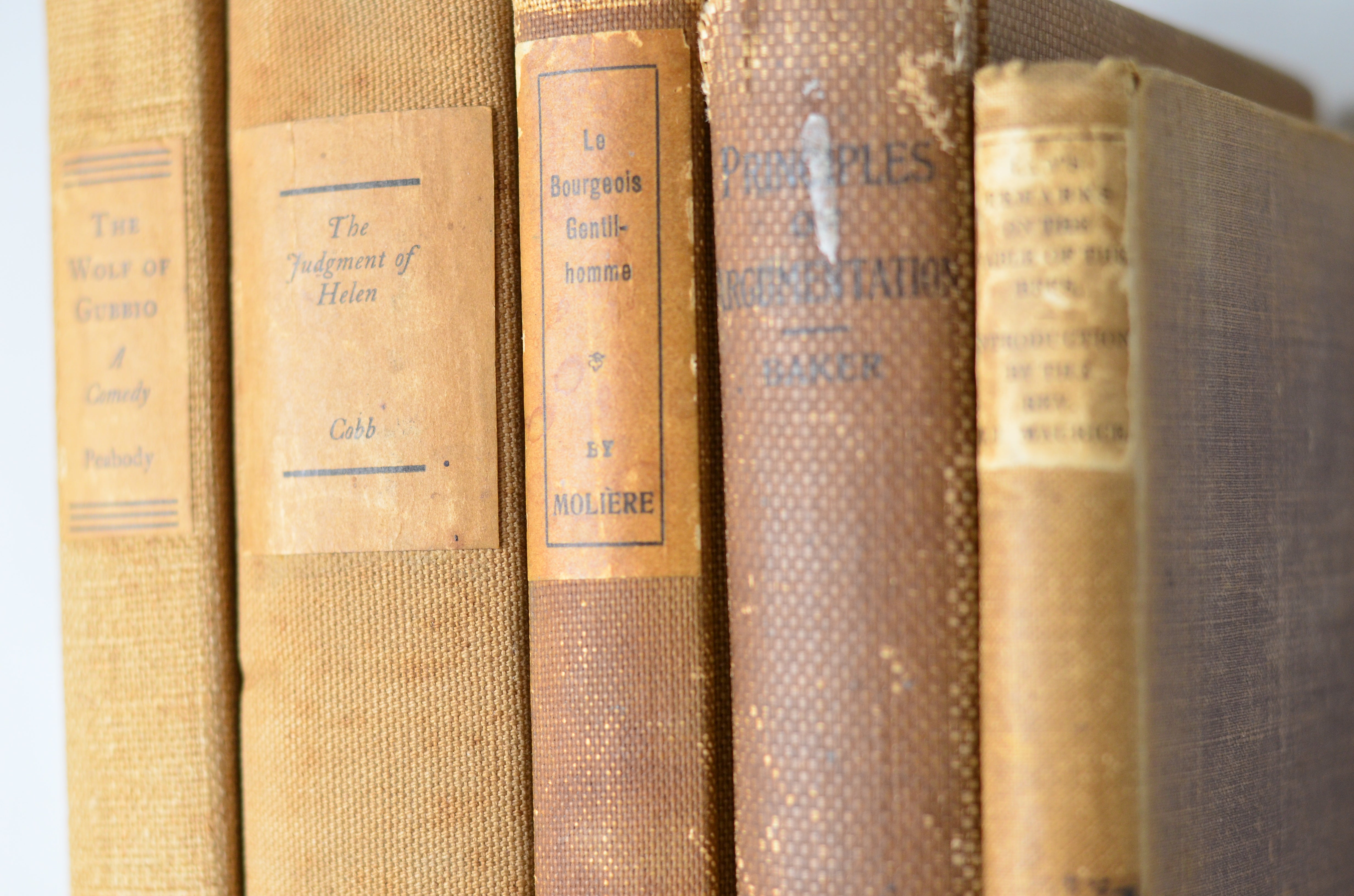 Light Brown Antique Cloth Book Set – 5 Books, Moliere