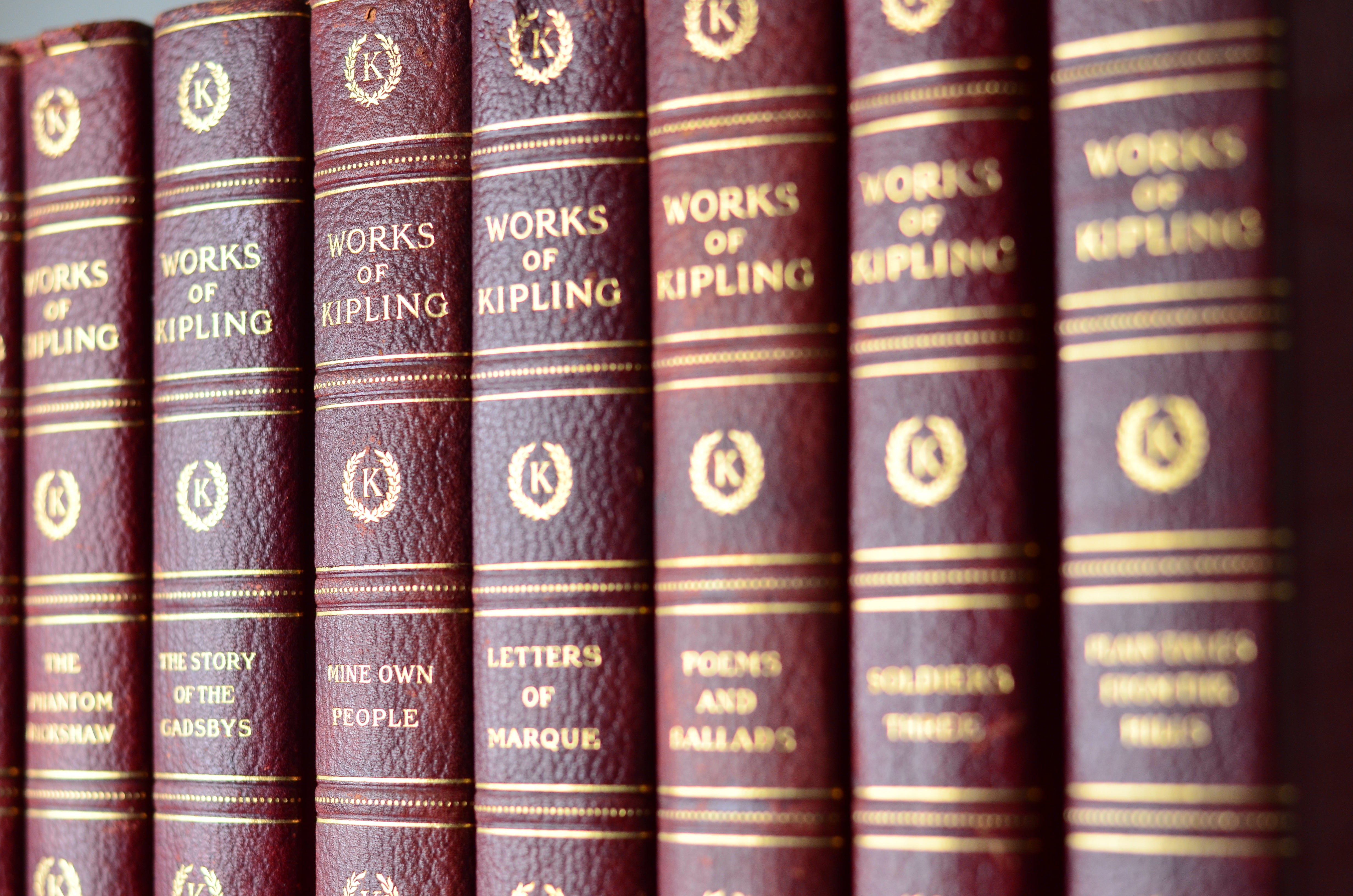 Red Antique Leather Book Set – 8 Books, Rudyard Kipling